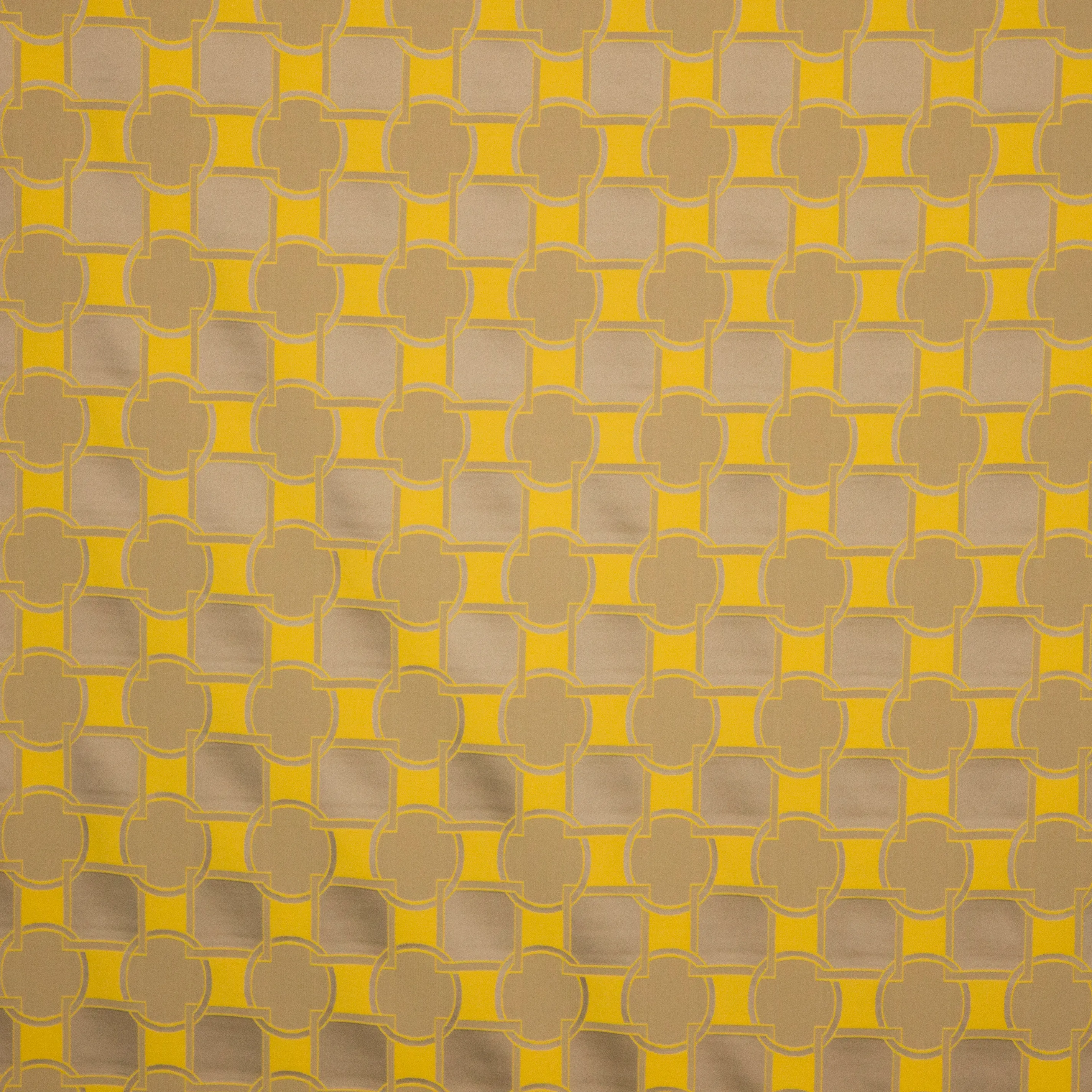 double face jacquard geel/goudbeige