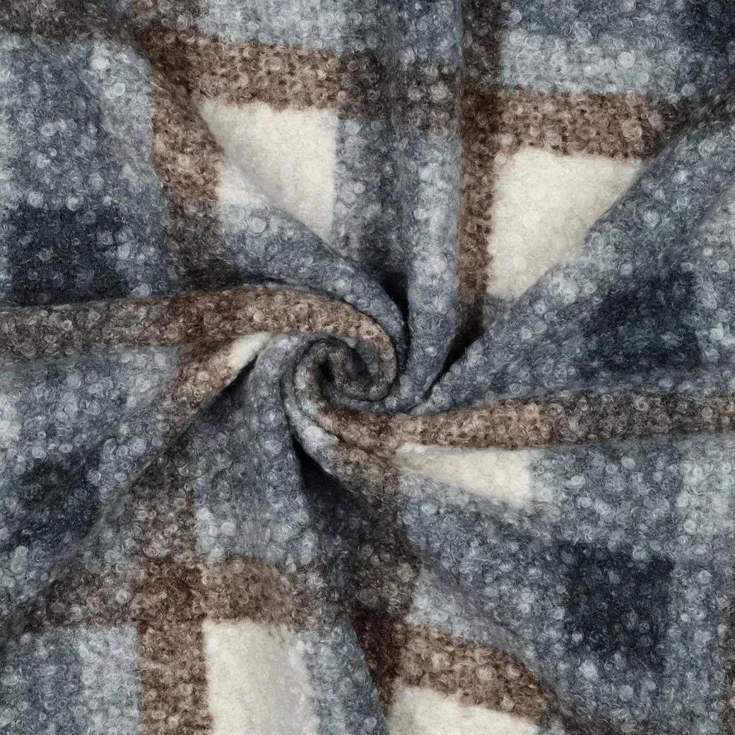 Boucle geruit grijs - Poppy