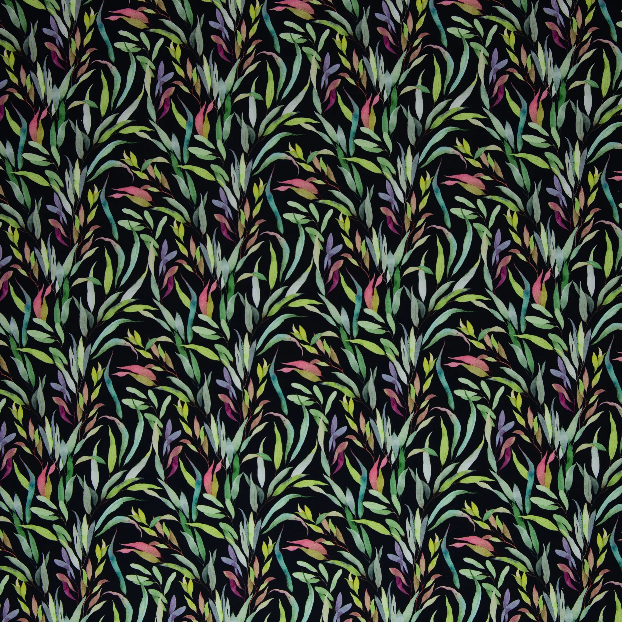 Zwarte tricot met bladeren 'Nora'