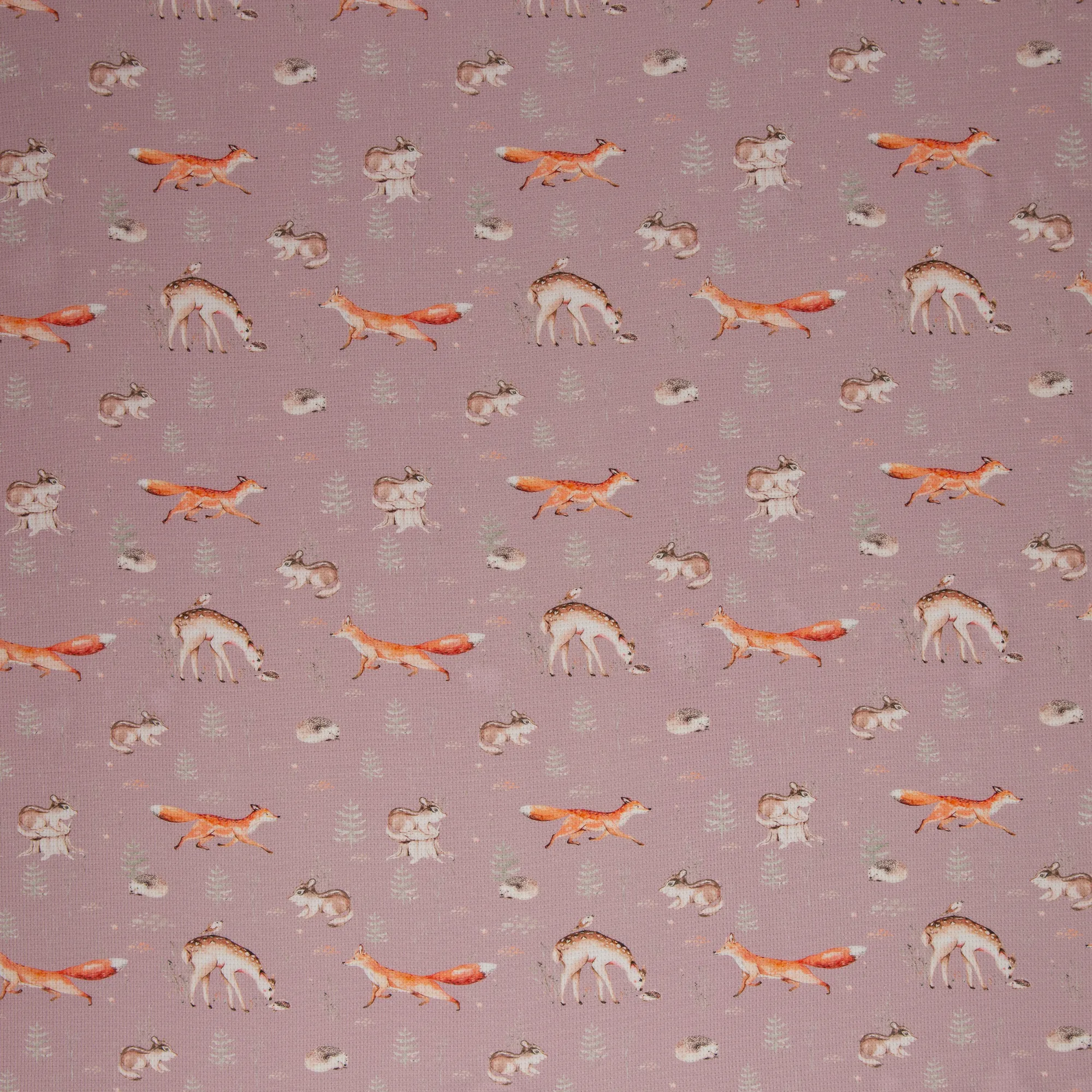 Oudroze wafelstof met dieren - Maja HW22/23