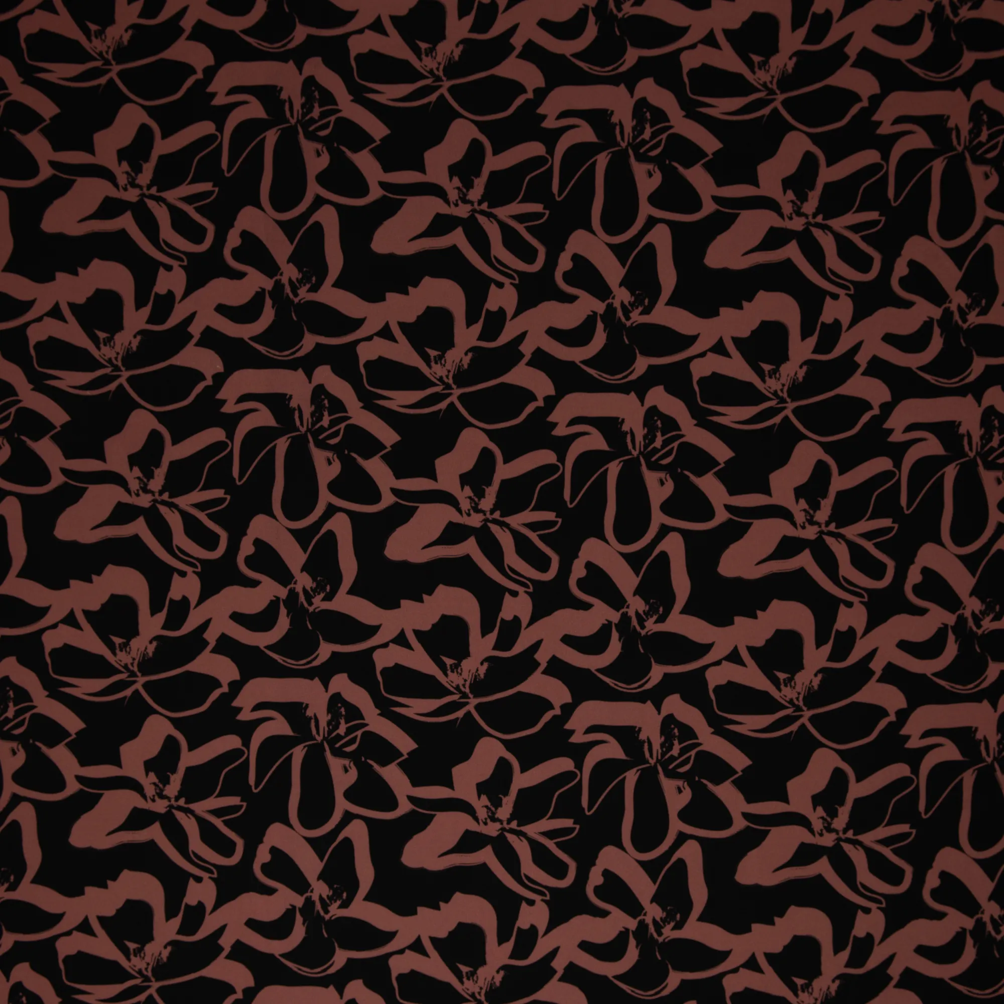 Viscose zwart met roze bloemen Amalia