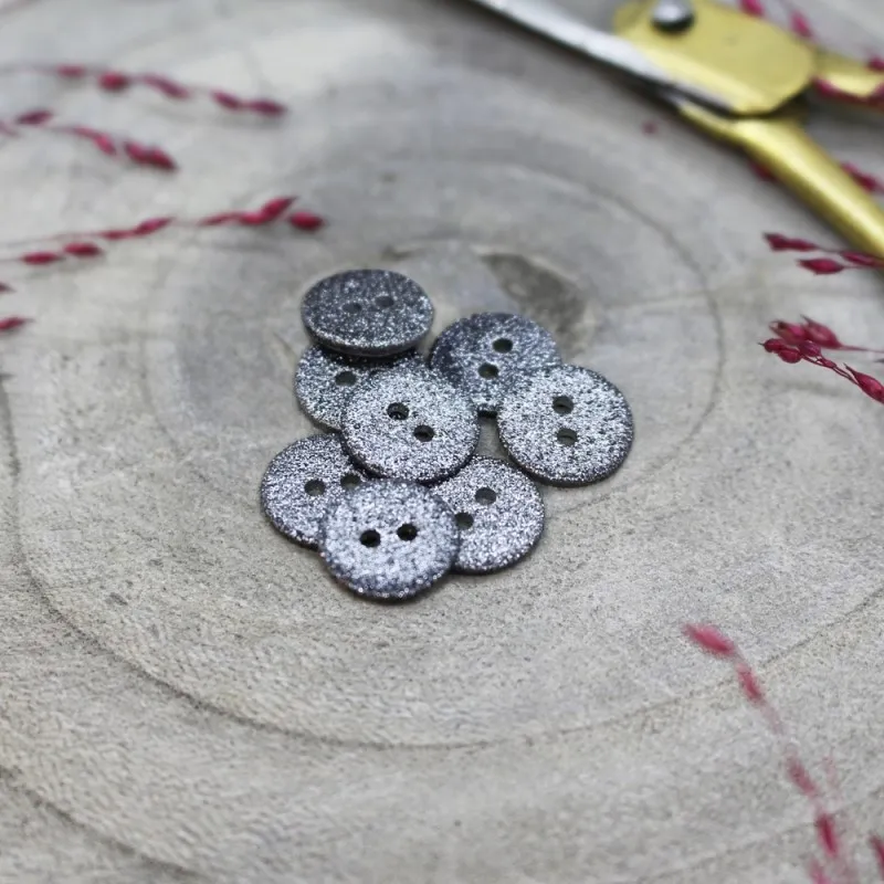 Knoopjes 12 mm 'Glitter-night' - Atelier Brunette