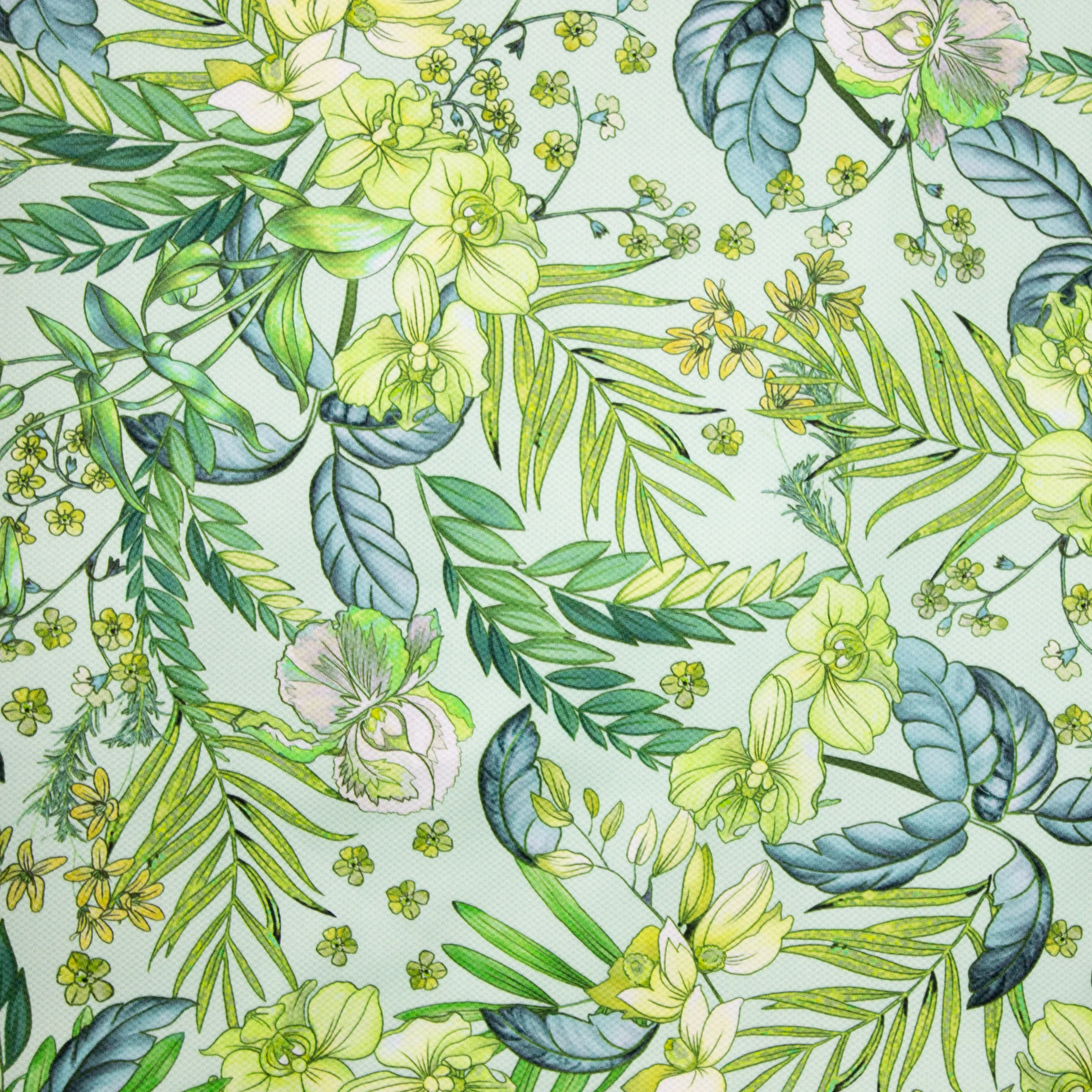 Groene Italiaanse Piqué met Bloemen - Alta Moda