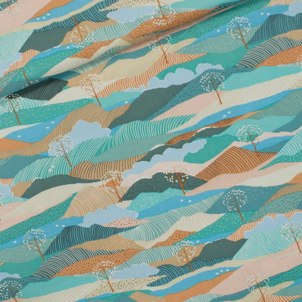 Katoen Gabardine Twill Landscape - See you at six