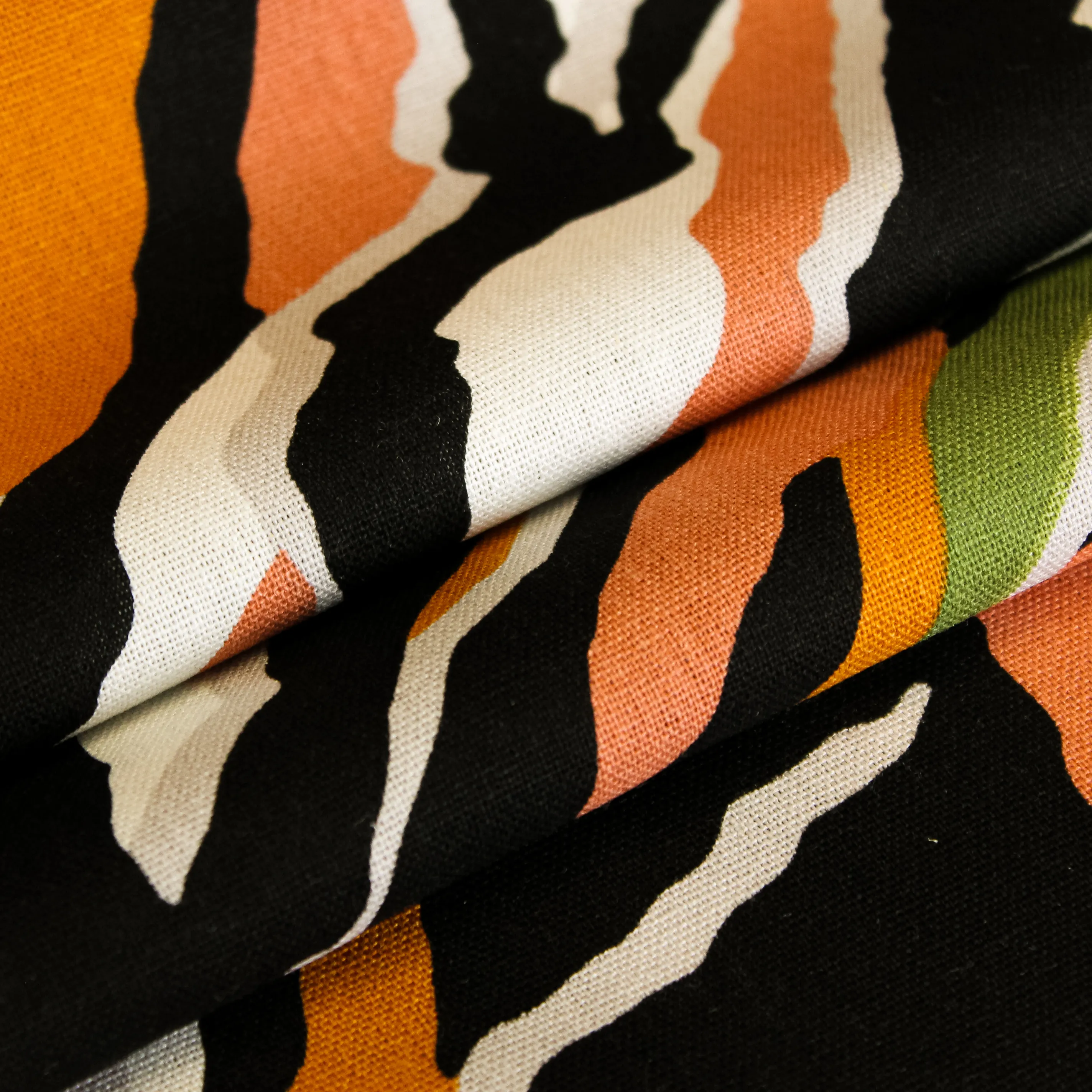 Viscose linnen multicolor met zebraprint