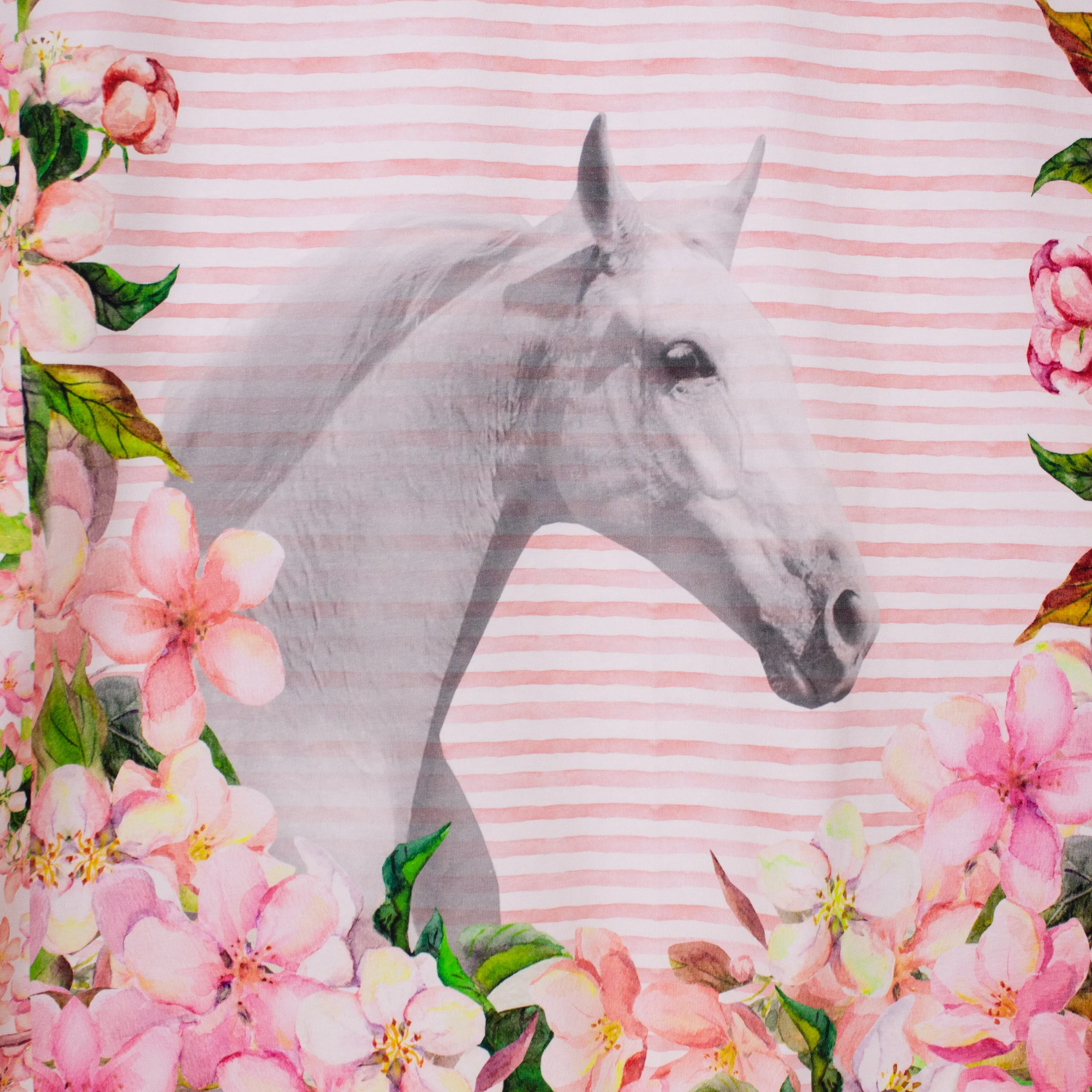 Katoen tricot paneel met paarden - Stenzo