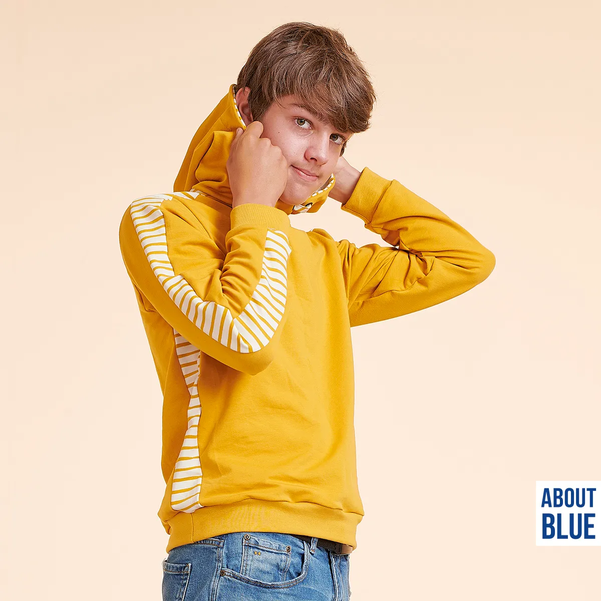 Gestreepte french terry - About blue fabrics