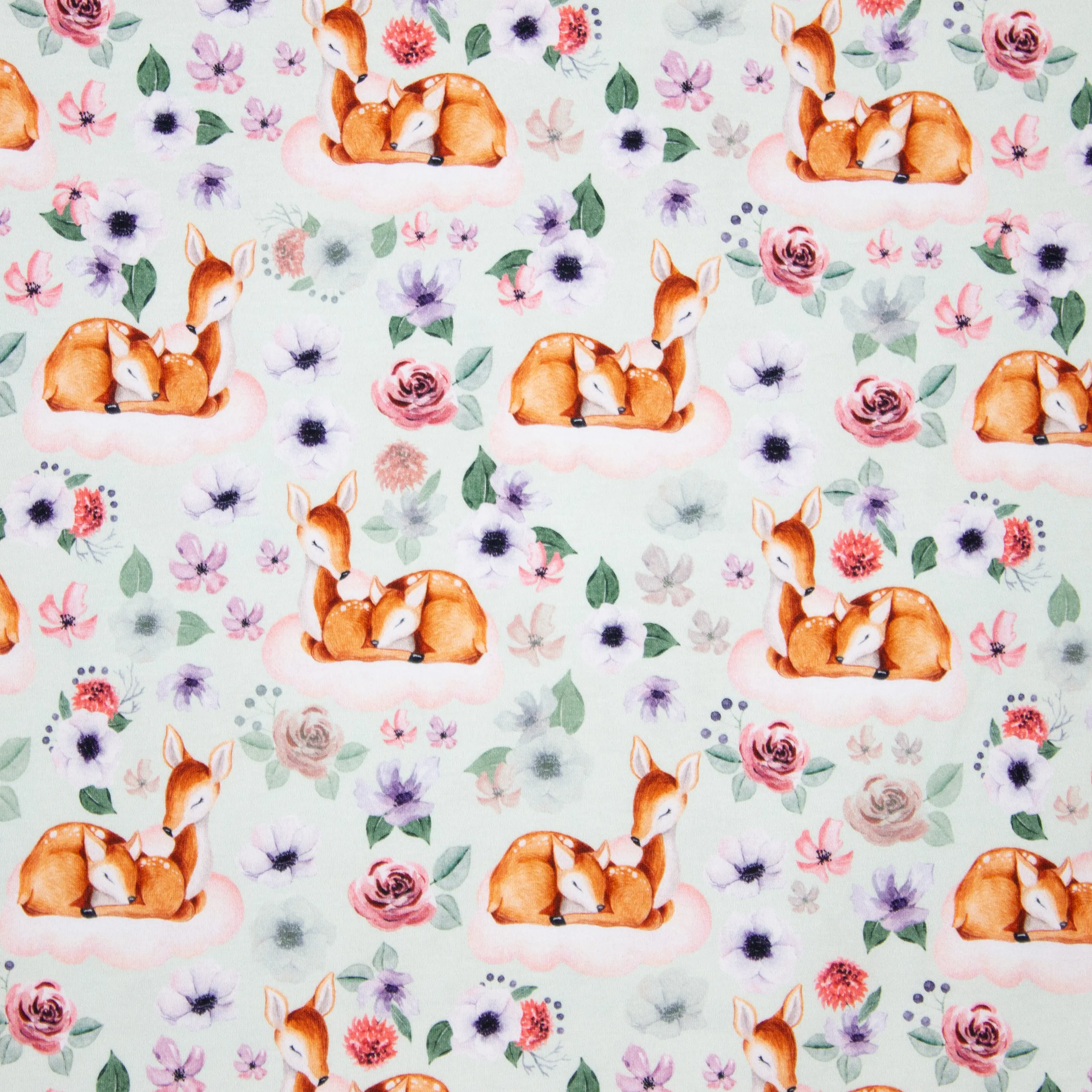 Tricot met bloemen en reeën