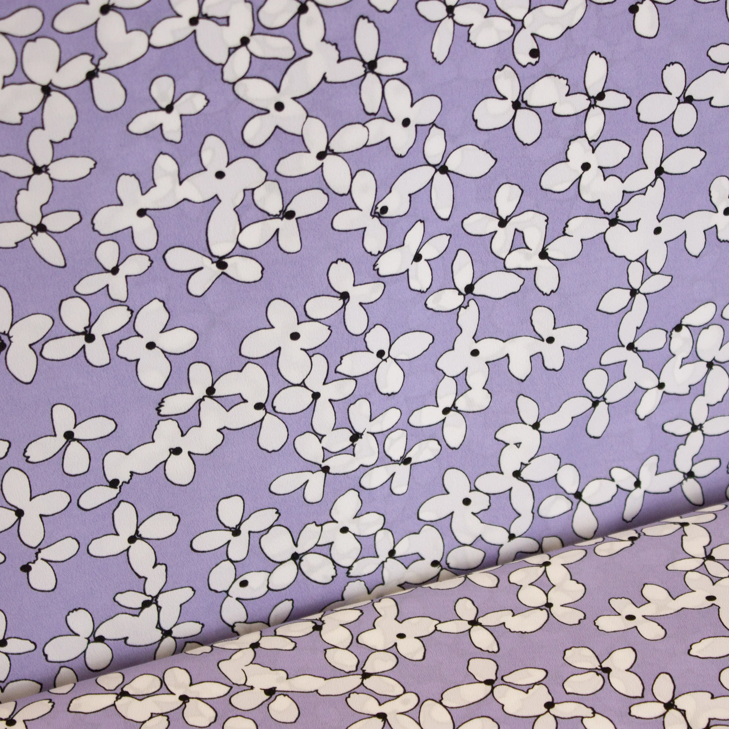 Paarse Polyester met Bloemen