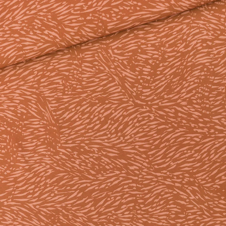 Roest bruine viscose met motiefje - See you at six