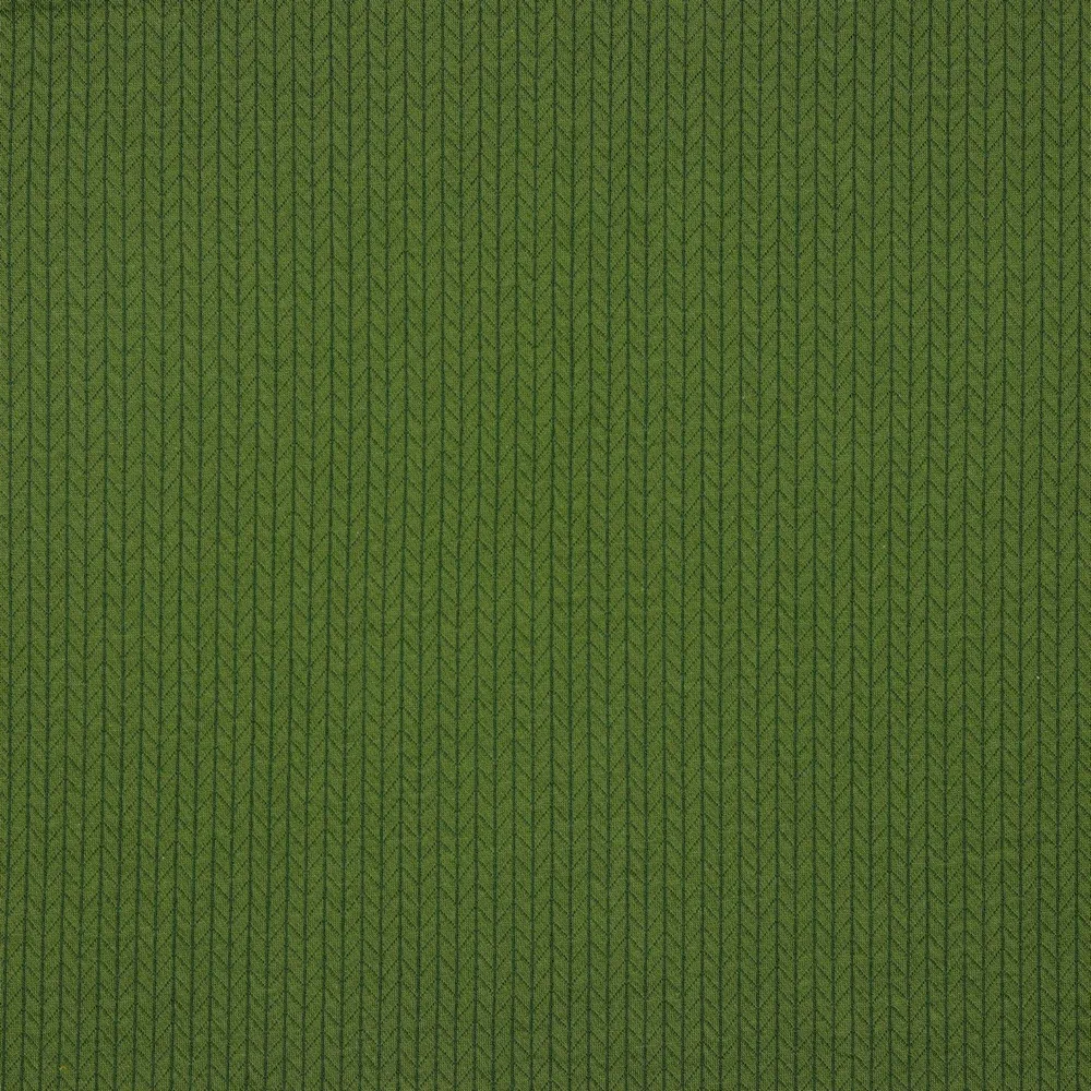 Groene Katoen Stretch met Visgraat