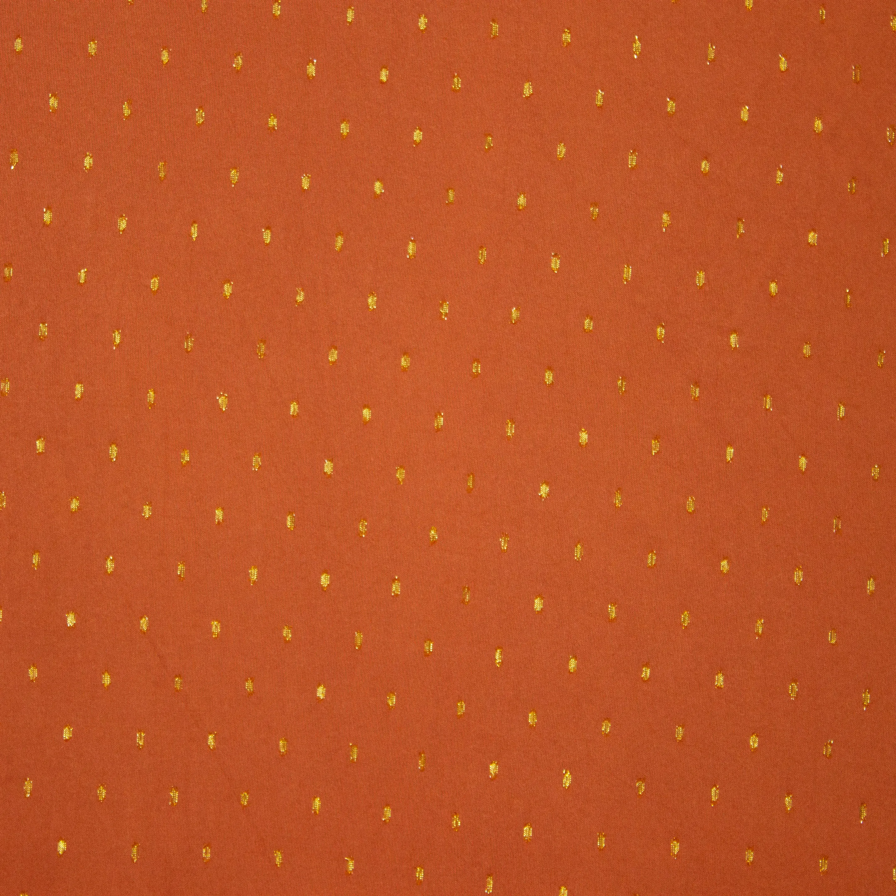 Fijne oranje viscose met glinsterende goudkleurige spikkels