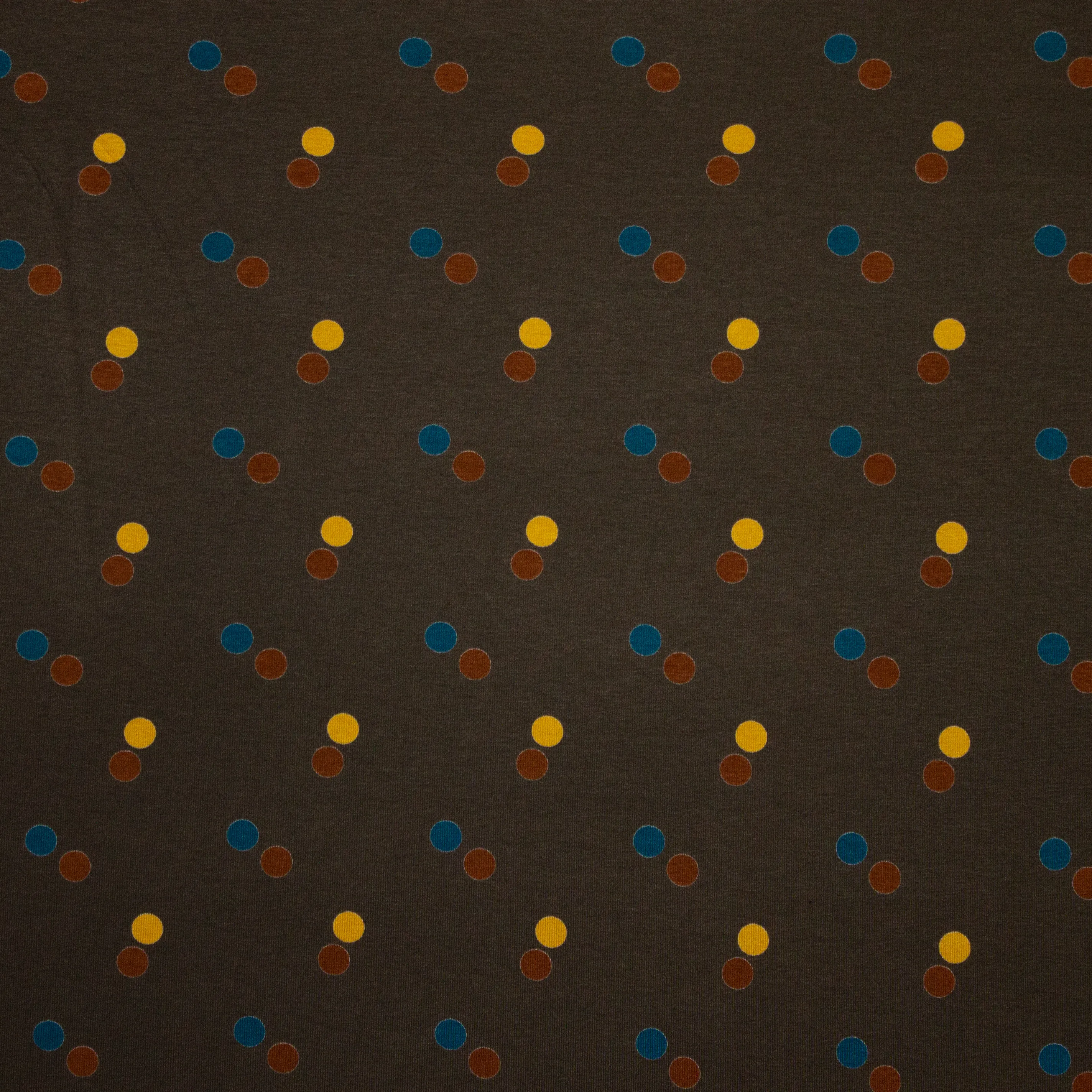 Bruin-Grijze Tricot met Gekleurde Bolletjes