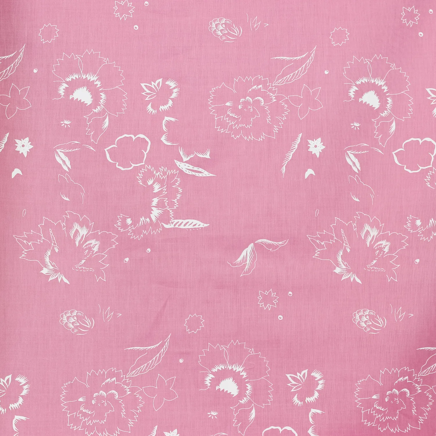 Linnen roze met witte figuurtjes