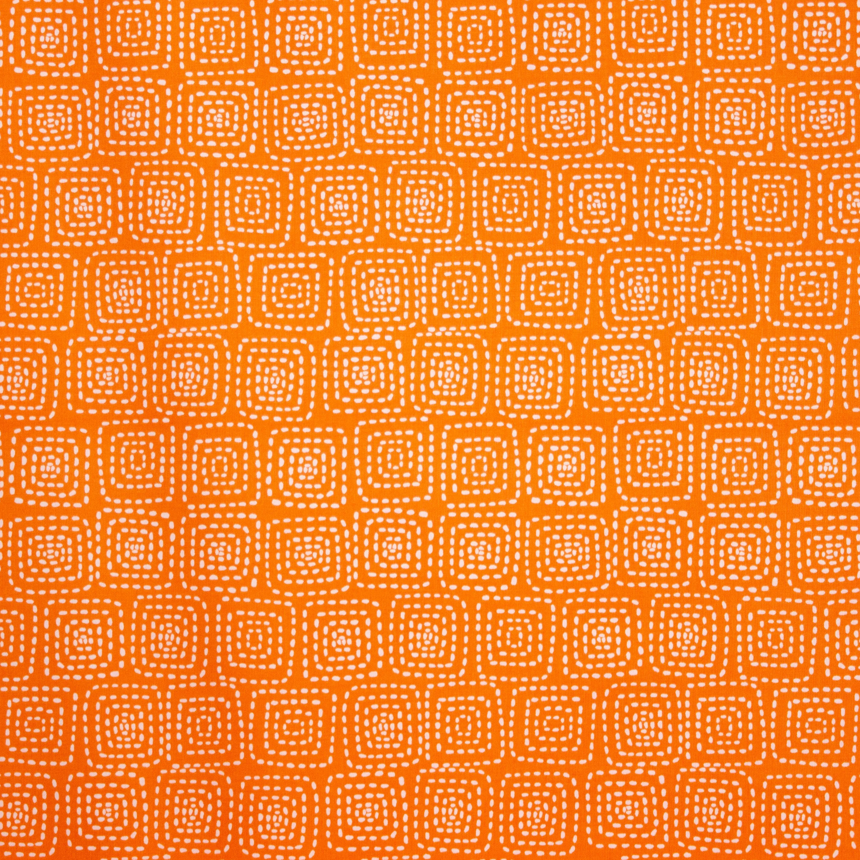 Oranje Katoen met Wit Motief
