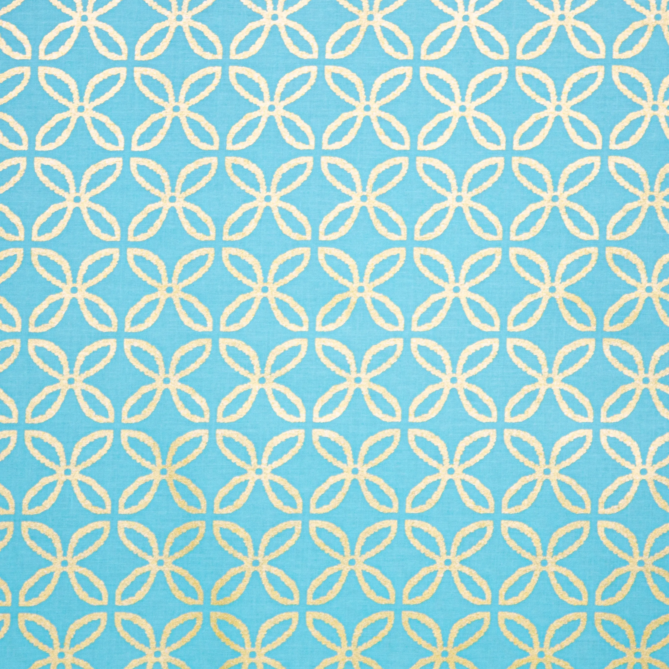 Blauwe Katoen met Gouden Bloemen