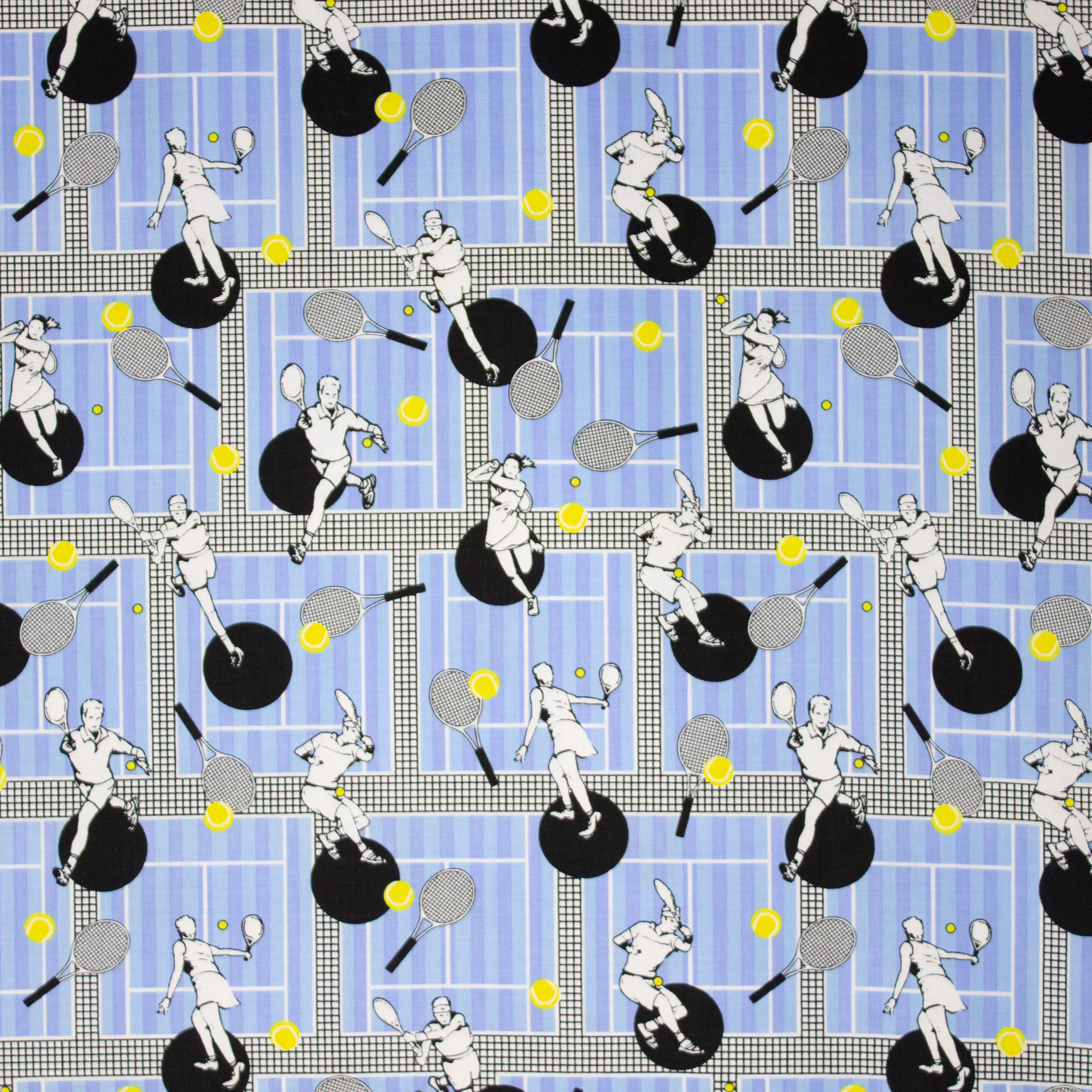 Blauwe katoen met tennis print