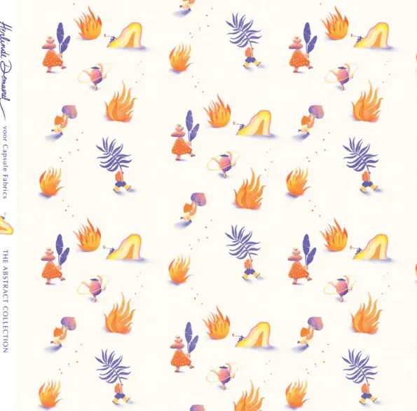 The abstract - French terry fire dancers - Capsule Fabrics
