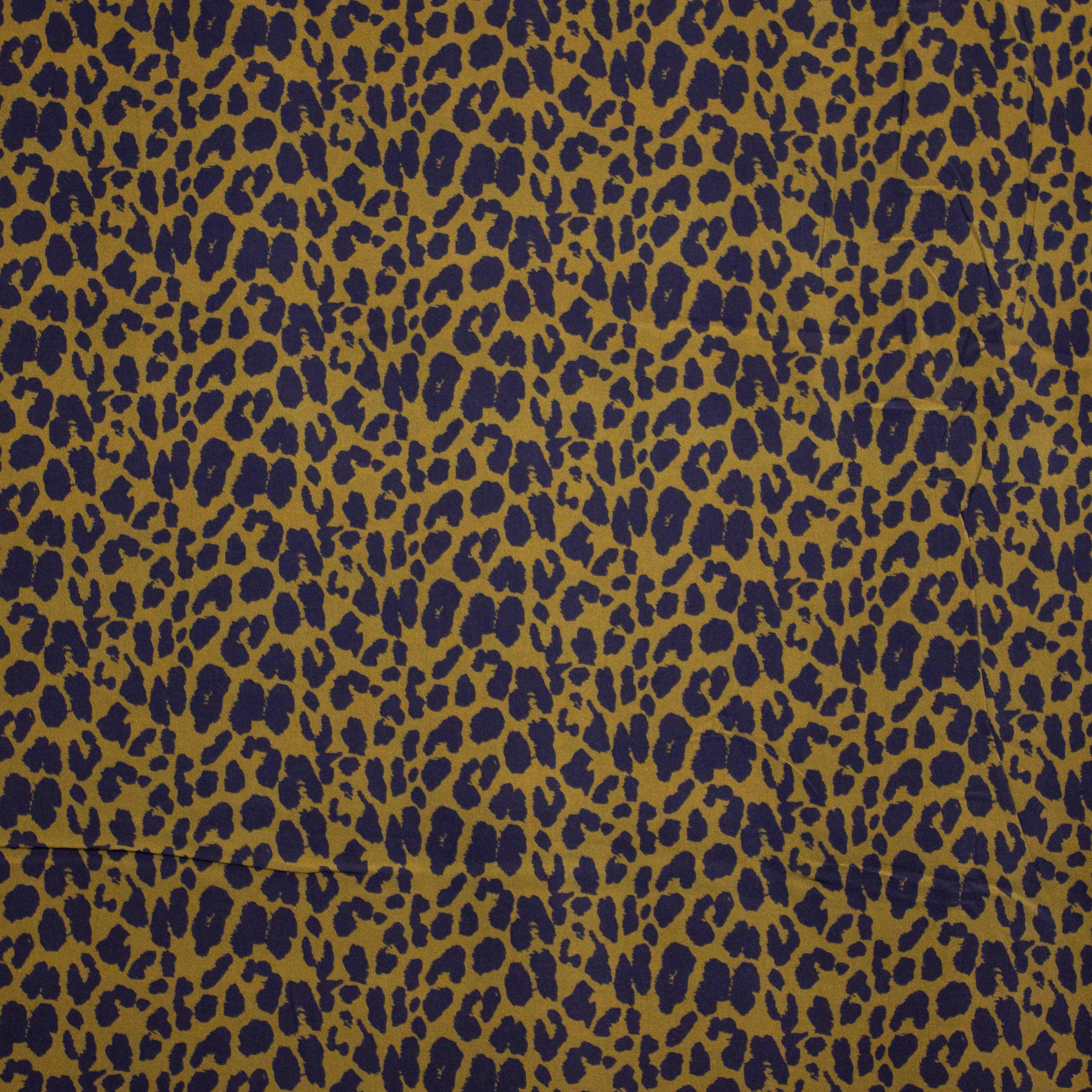 Bruine viscose met zwart luipaardpatroon