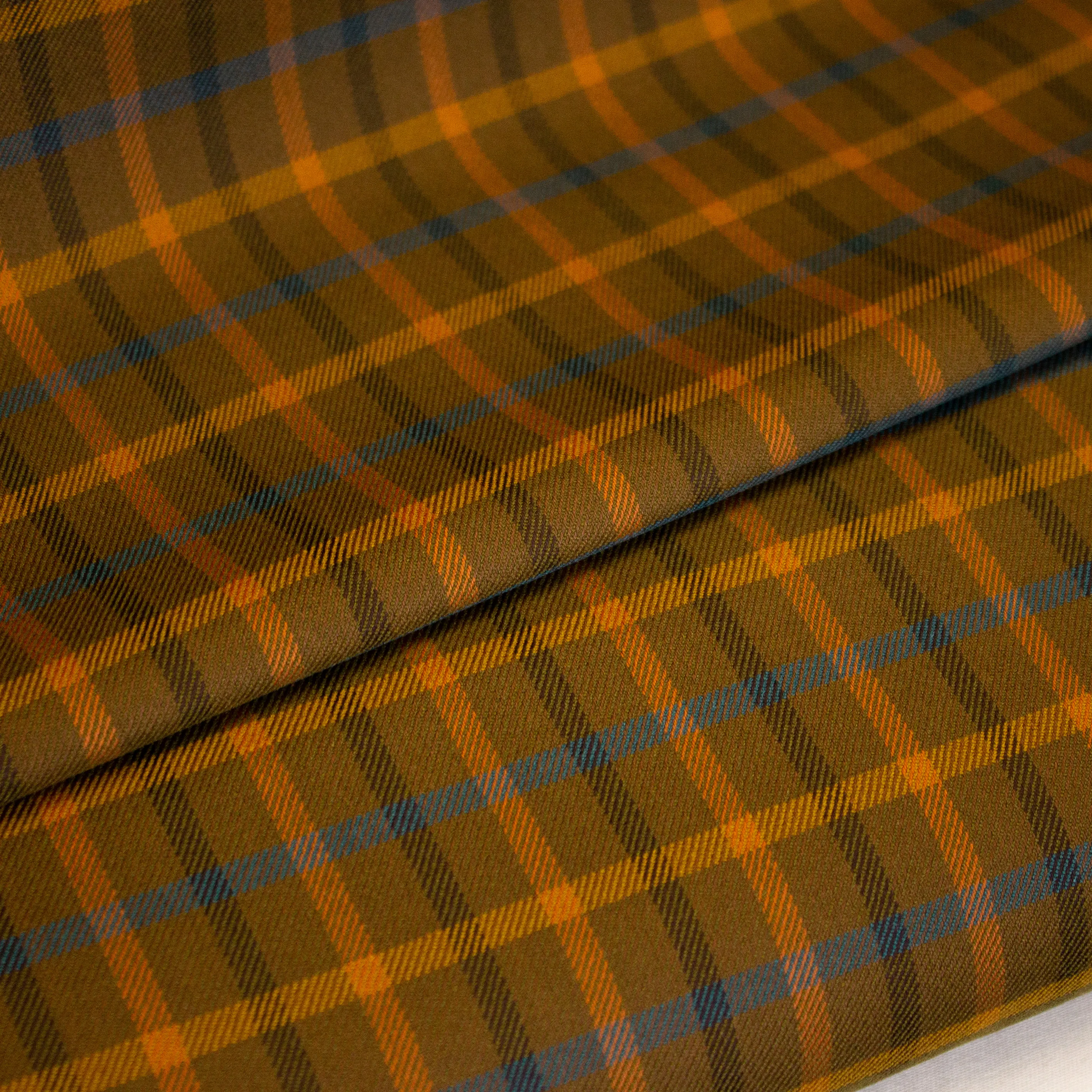 Bruine geruite viscose polyester mengeling - La Maison Victor