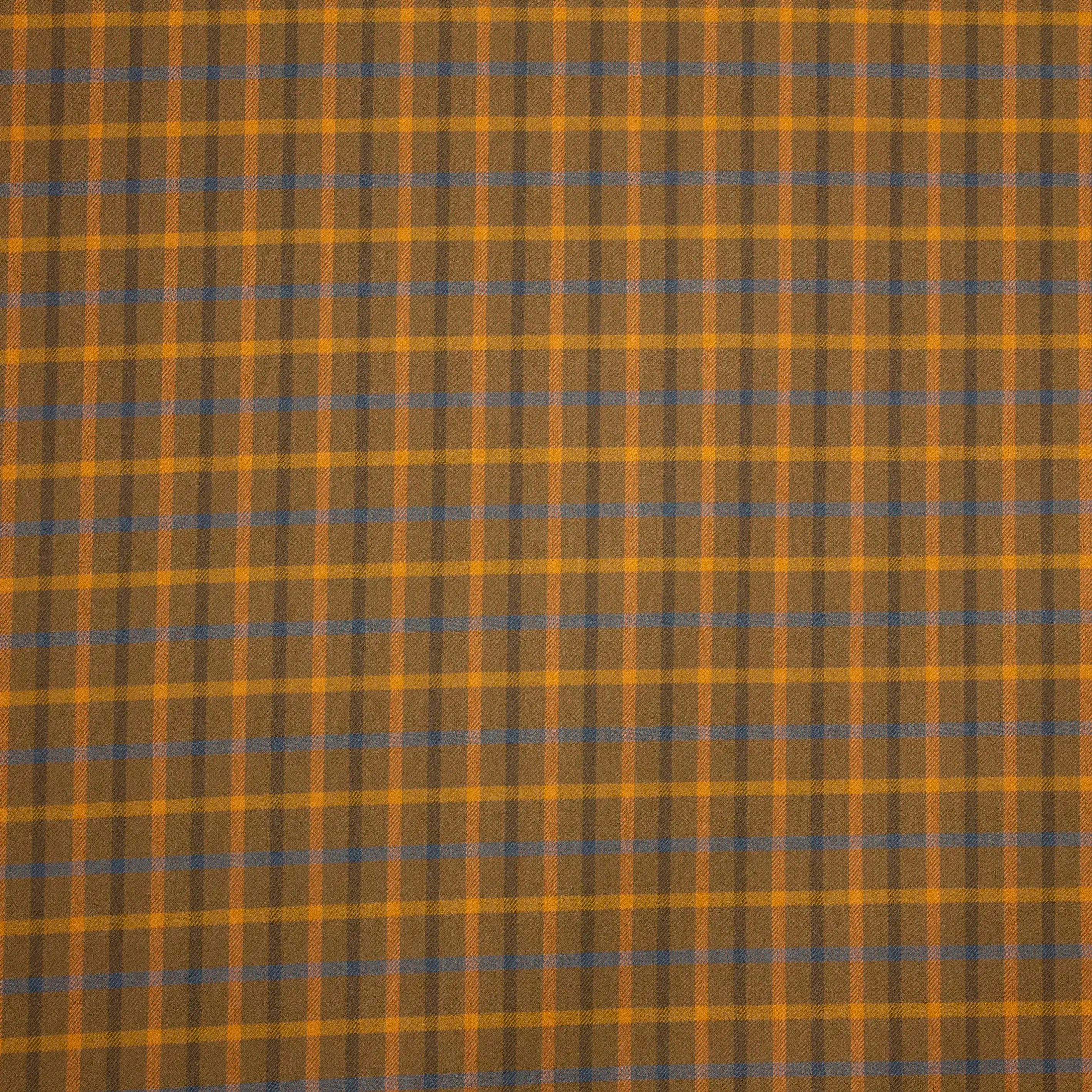 Bruine geruite viscose polyester mengeling - La Maison Victor