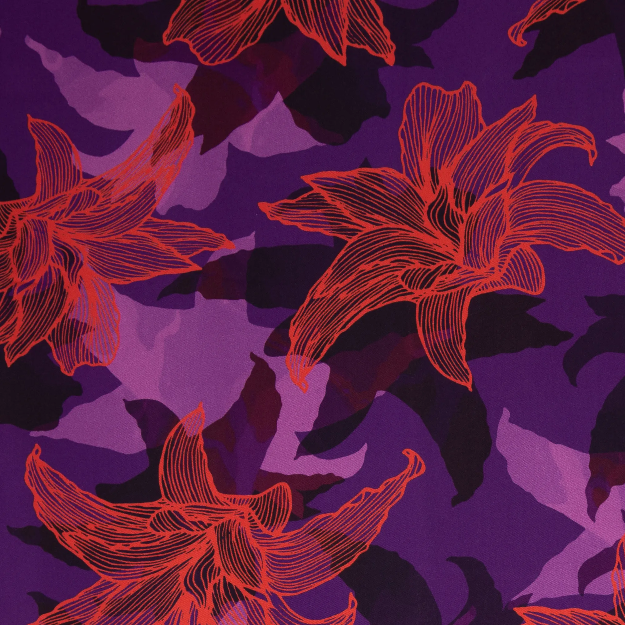 Viscose paars met rode flamingo bloemen anthurium