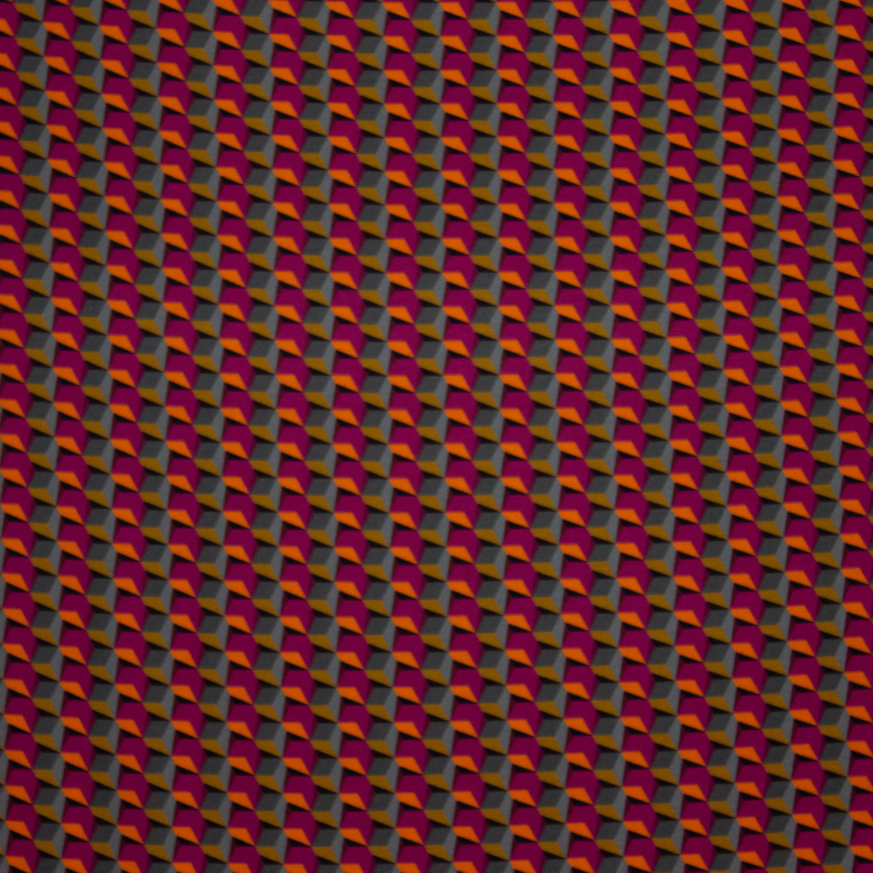 Italiaanse Punta di Roma met roze / blauw geometrisch motief - Alta Moda