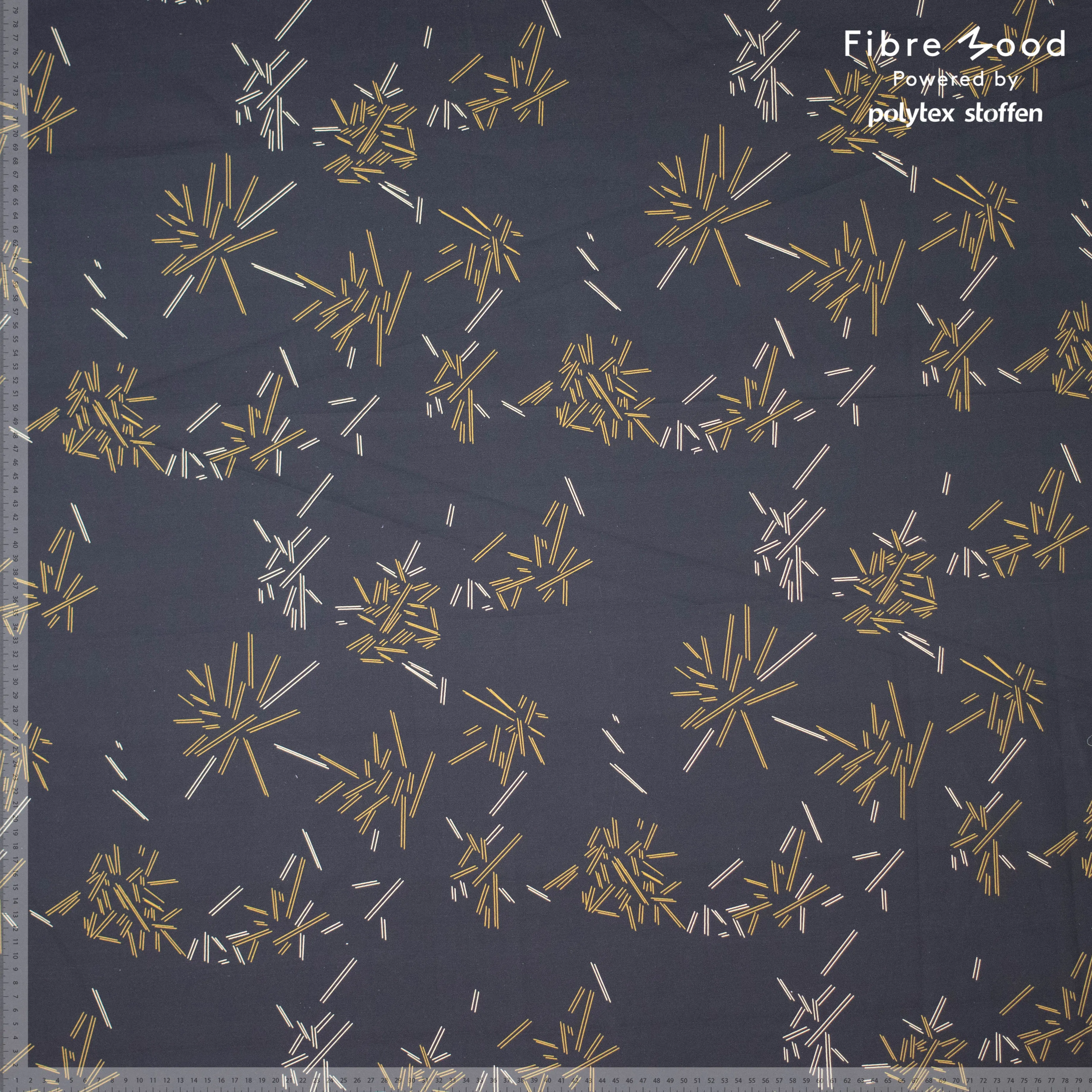 Grijze Katoen met Gouden/Witte strepen - Fibre Mood