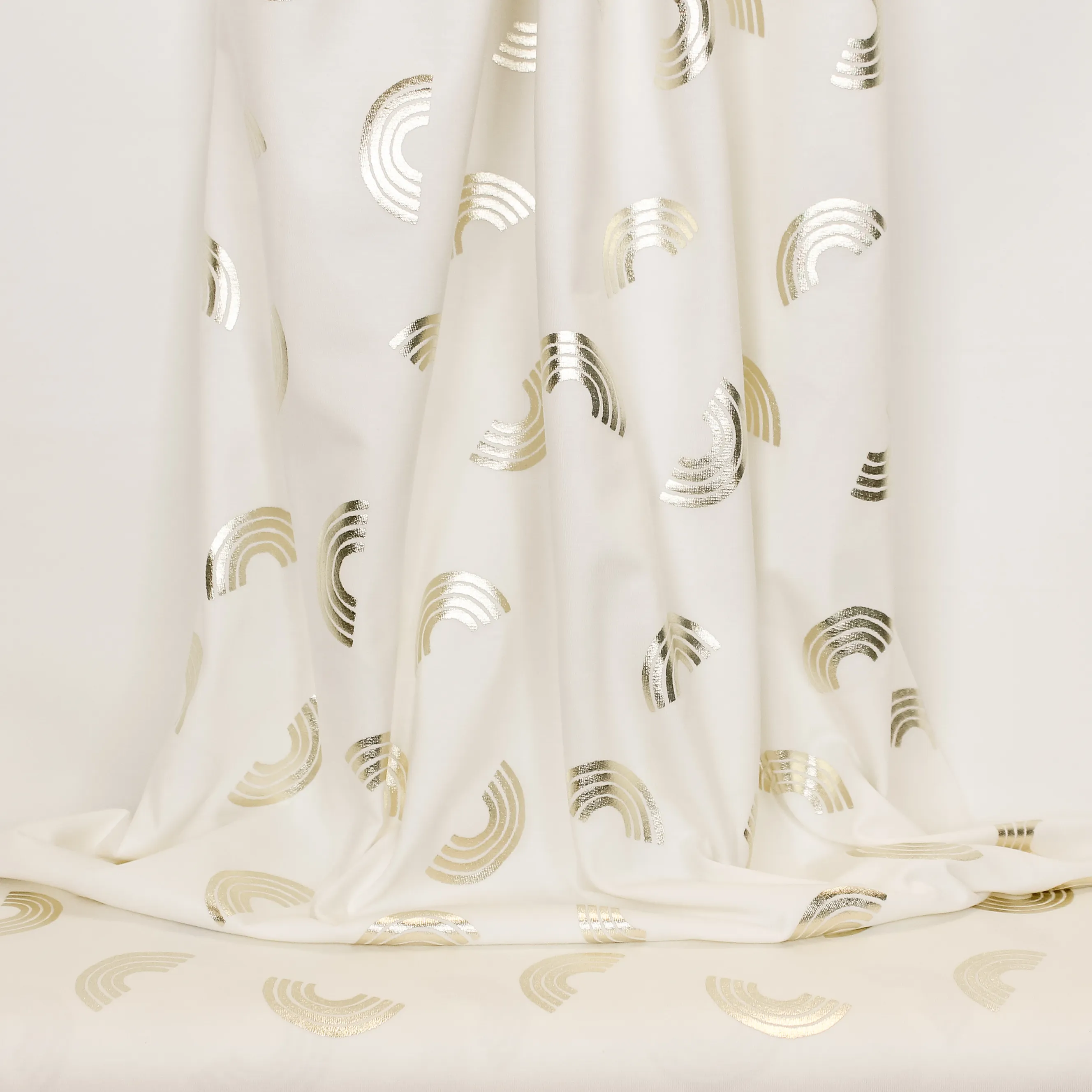 Witte Tricot met Glanzende Regenbogen
