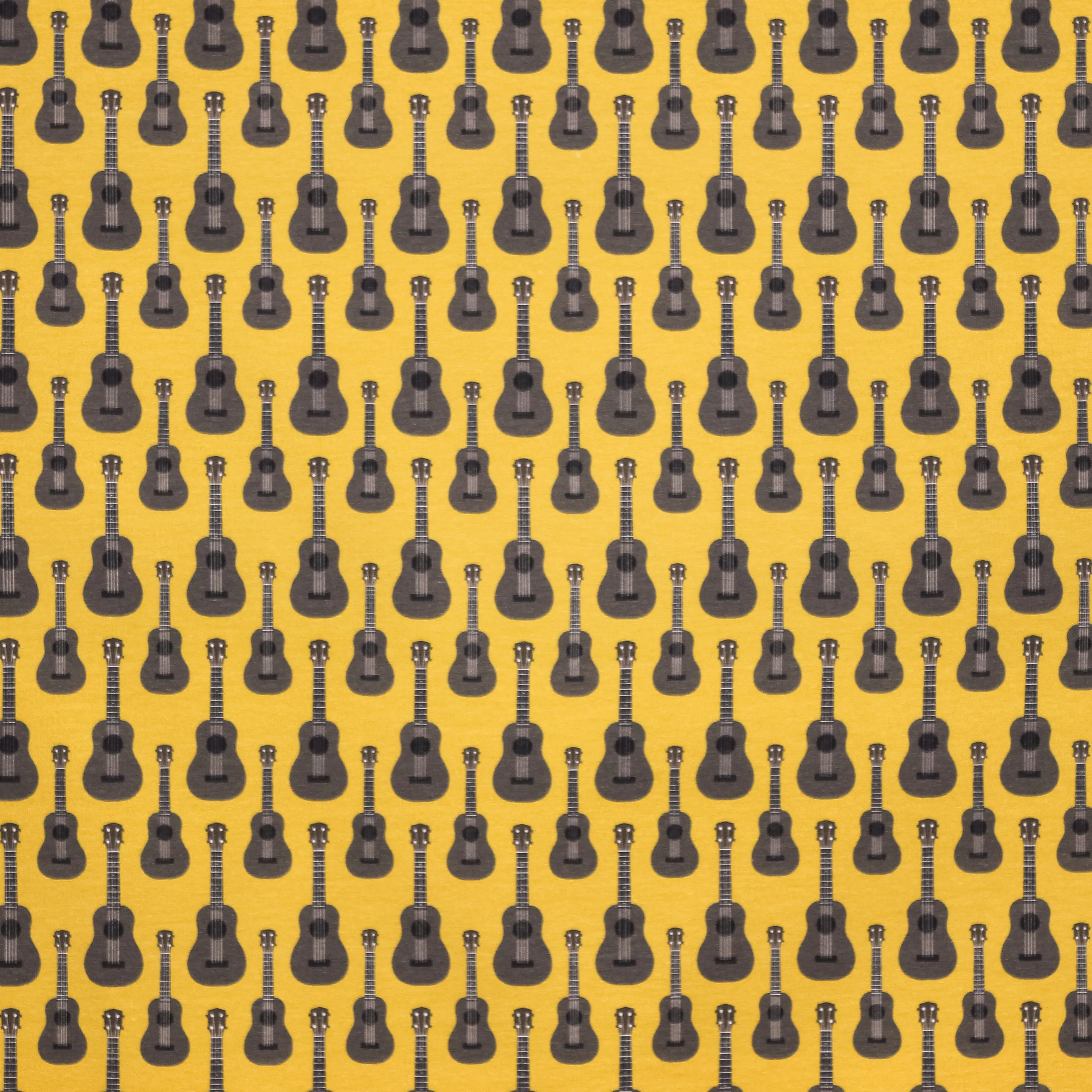 Oker French Terry met Retro Gitaar