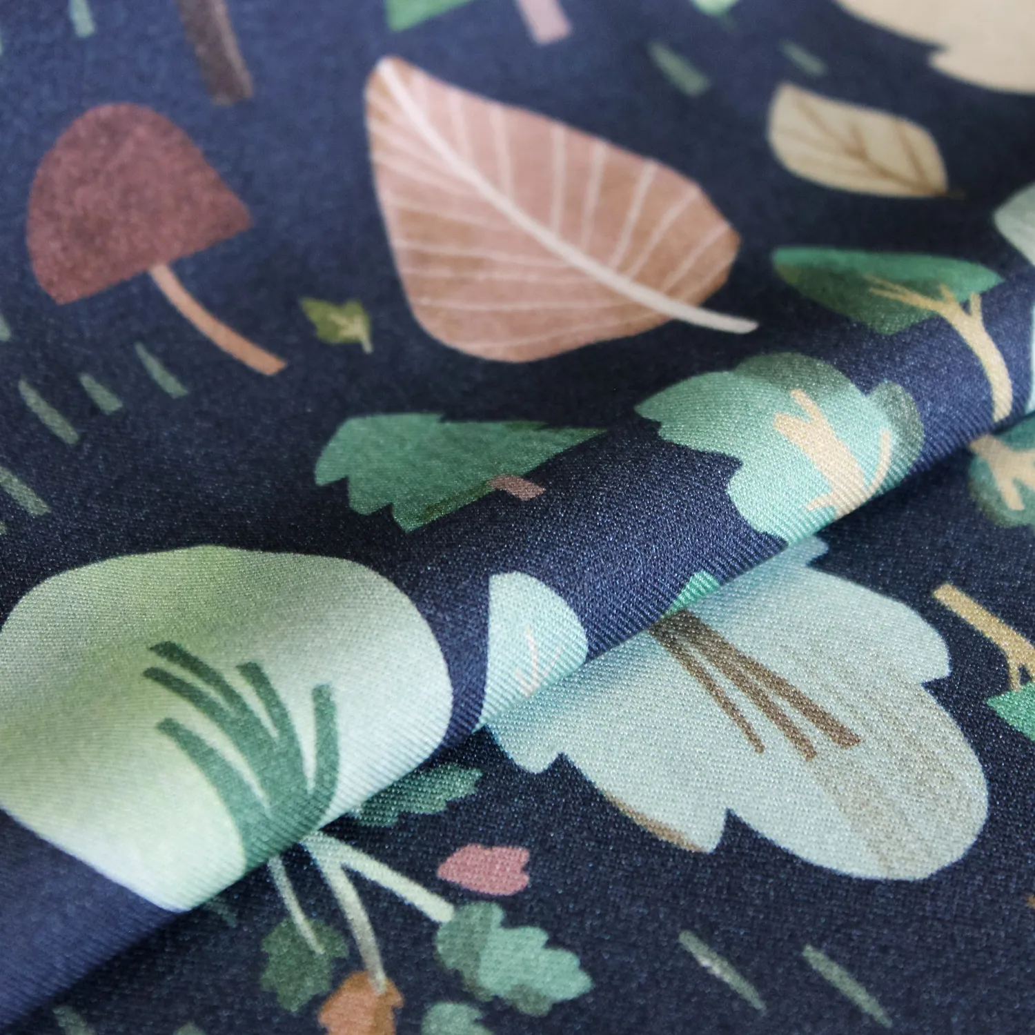 Viscose blauw met bomen - Katia Fabrics