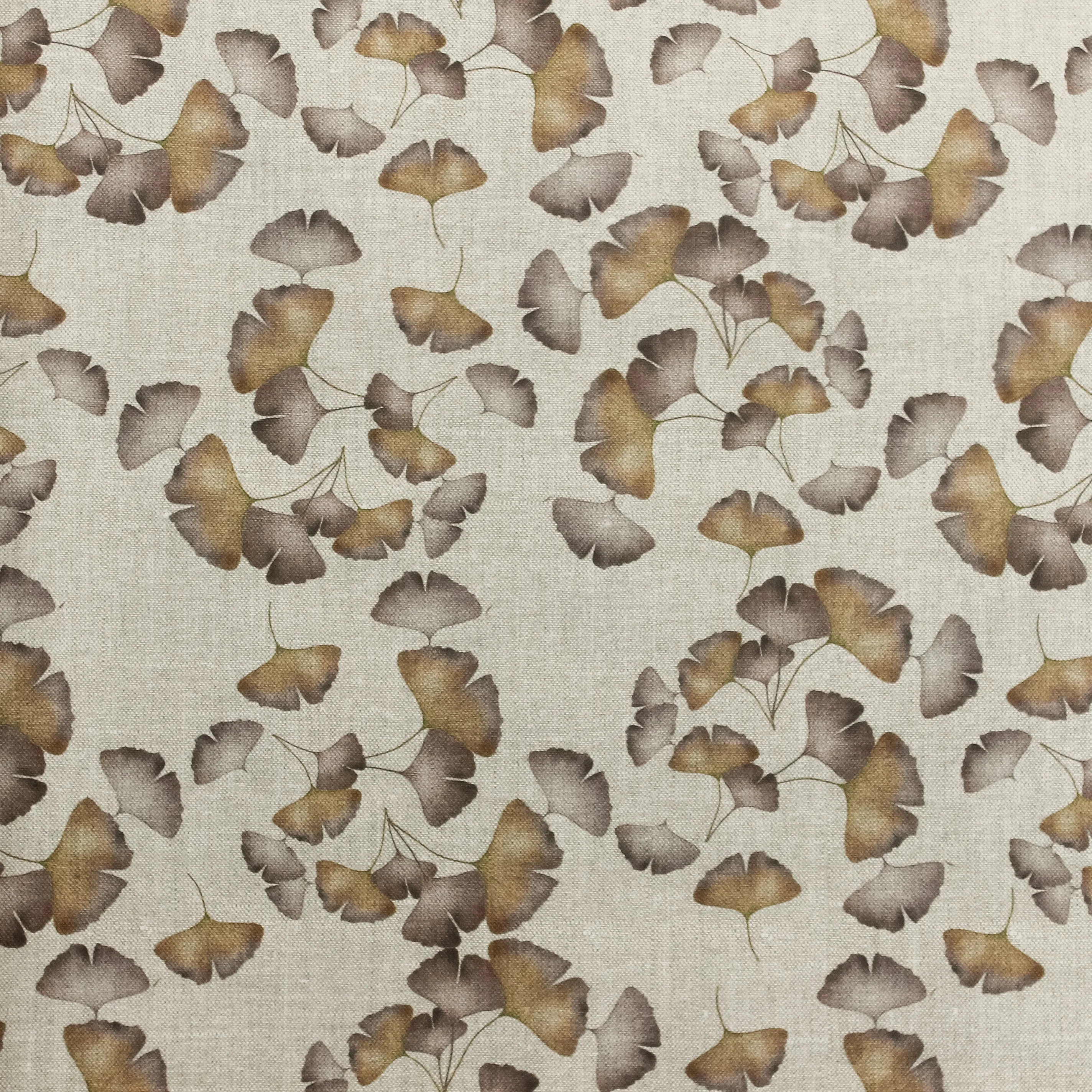 Bruine Lichte Canvas met Ginkgo Biloba blaadjes