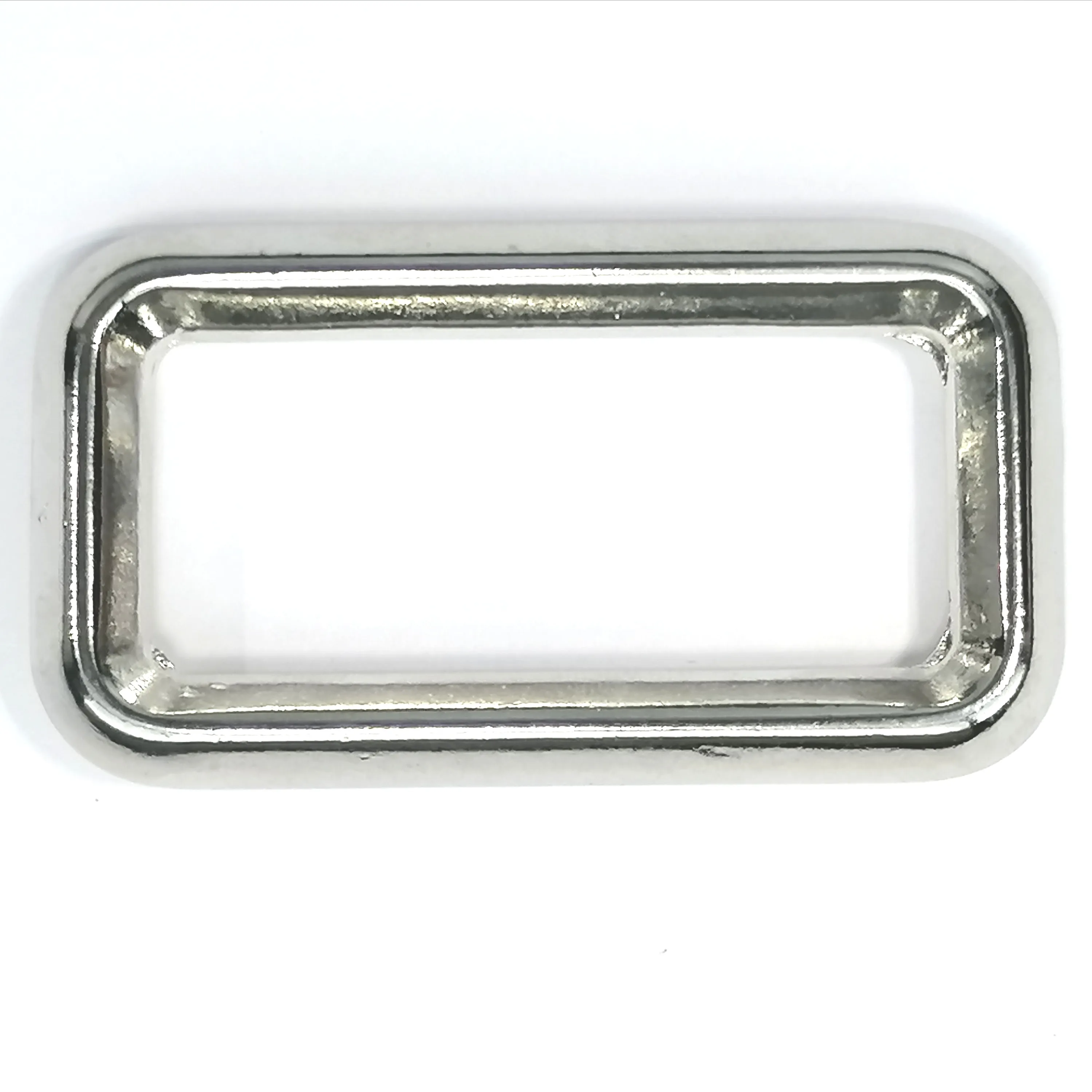 Rechthoekige ring - zilverkleurig - 4 x 1,5 cm - zwaar