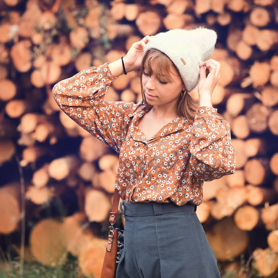 Bruine viscose met kamille bloemen 'Camomile' - See you at six