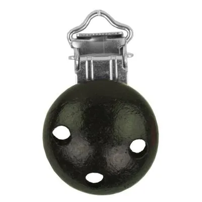 Fopspeen clip hout - zwart - 30 mm