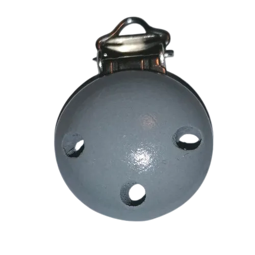 Fopspeen clip hout - grijs - 30 mm