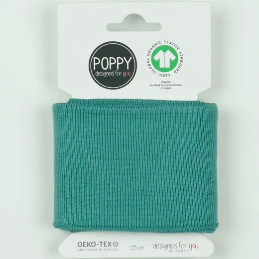 Turquoise cuff (boordstof) - Poppy