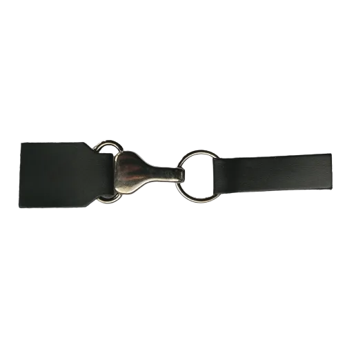 Siersluiting - zwart leder & gun metal sluiting - 14 cm x 3 cm