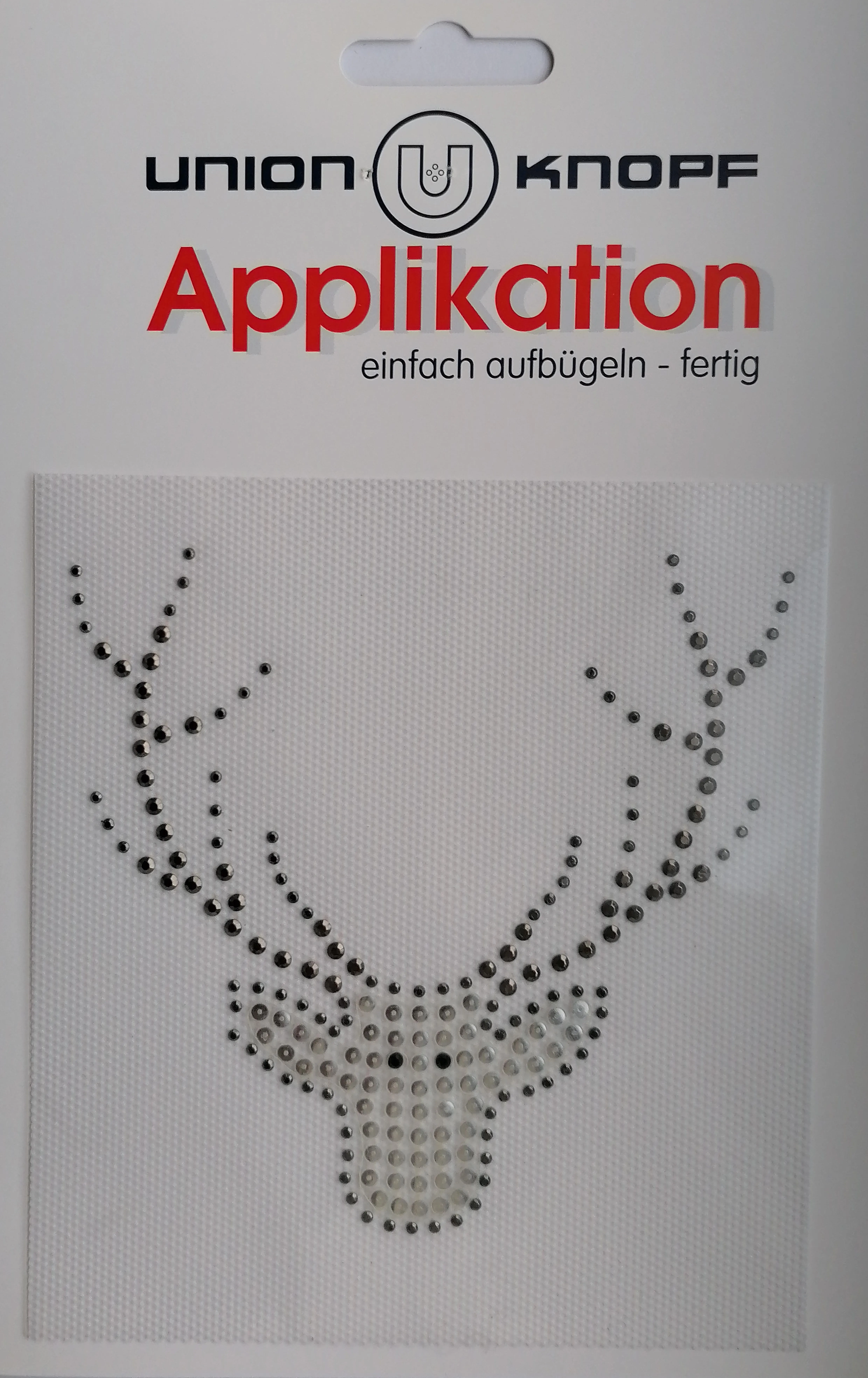 Opstrijkbare strass applicatie - rendier - 12 x 11 cm