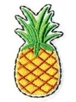 Applicatie - ananas - 3 x 5,5 cm