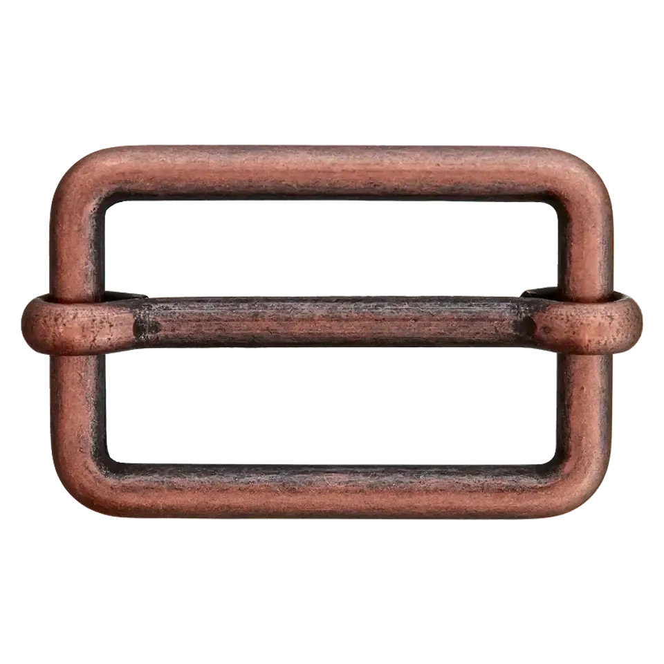 Schuifgesp - oud koper - 25 mm x 15 mm
