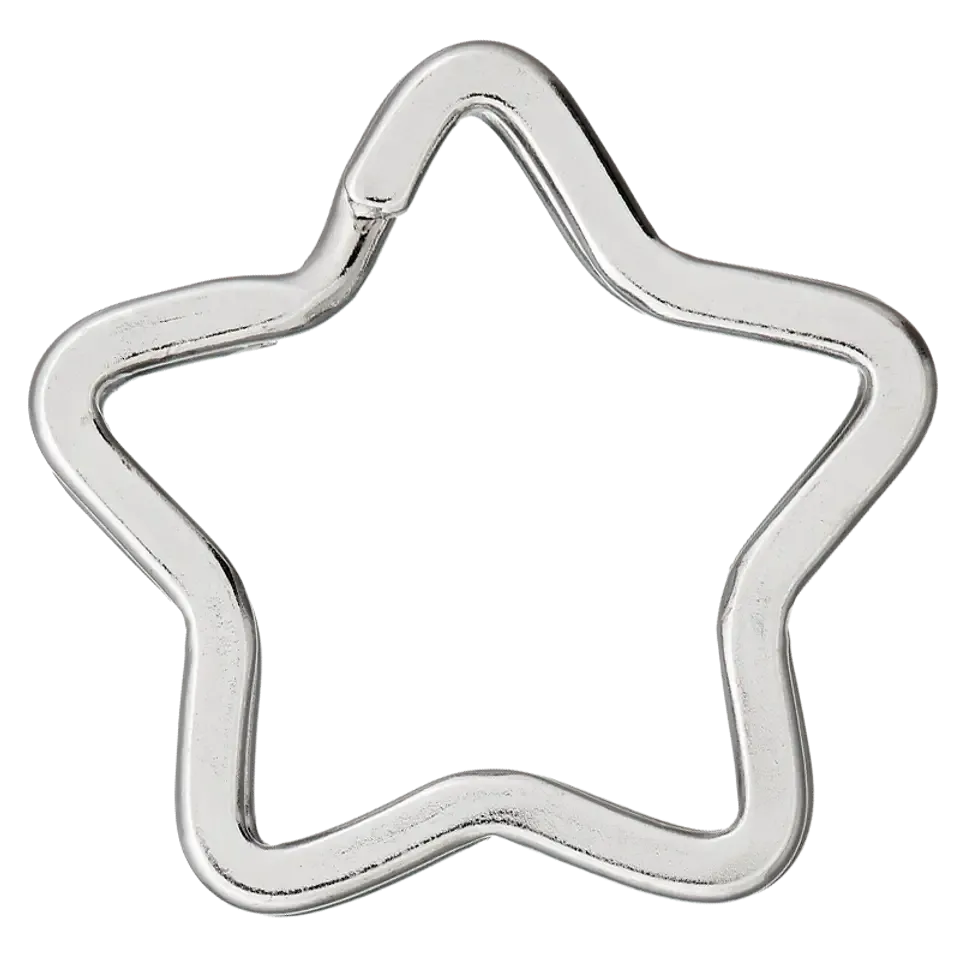 Ster, dubbele ring met opening - zilverkleur - 35 mm