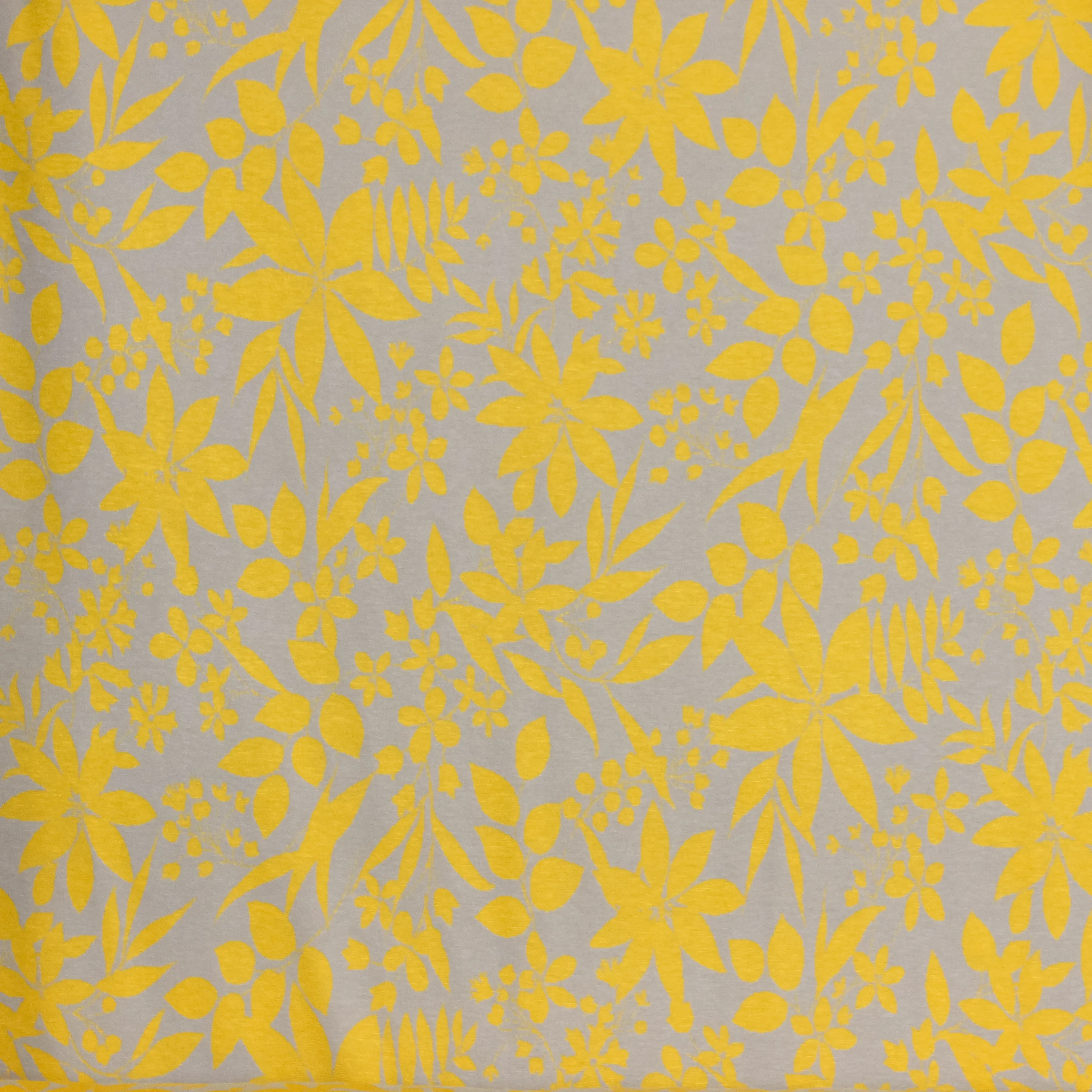 Grijze jacquard met oker bloemenpatroon