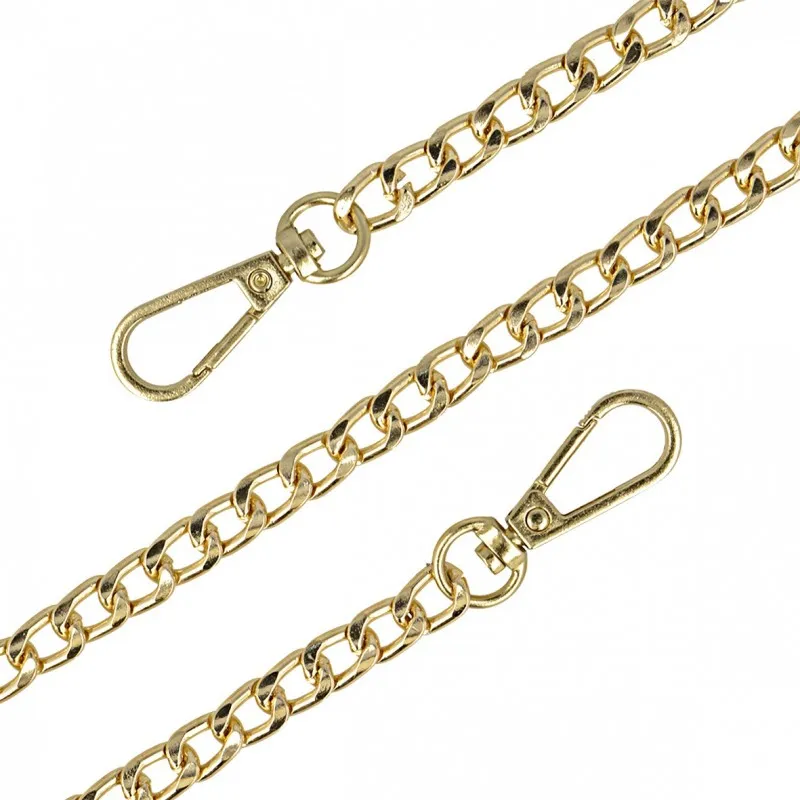 Metalen ketting voor tassen met musketonhaken - goudkleur - 90 cm