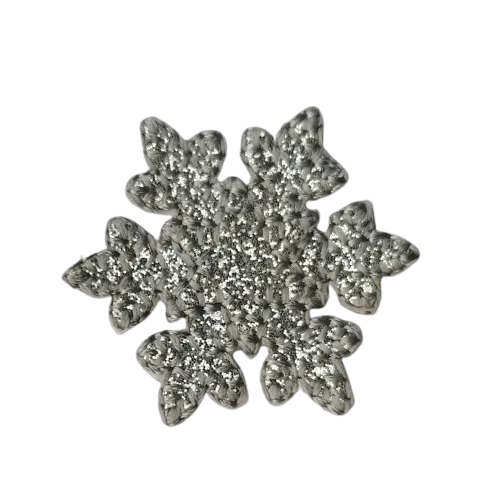 Applicatie - sneeuwvlok zilver glitter - 3,5 cm