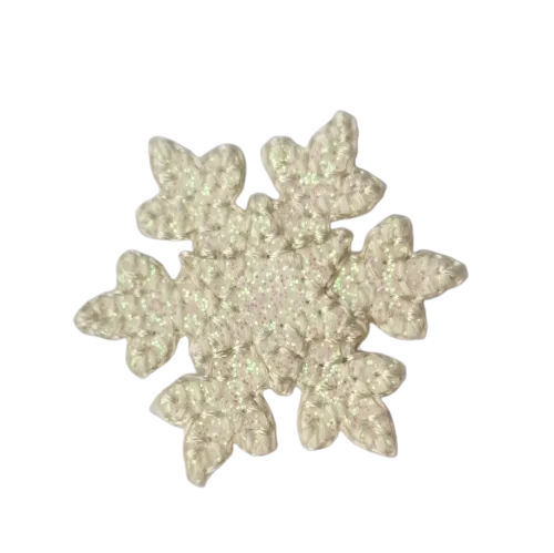 Applicatie - sneeuwvlok witte glitter - 3,5 cm