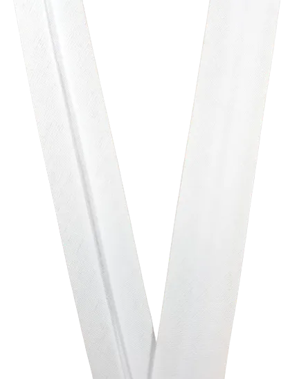 Biais - katoen 2 cm - wit - per meter