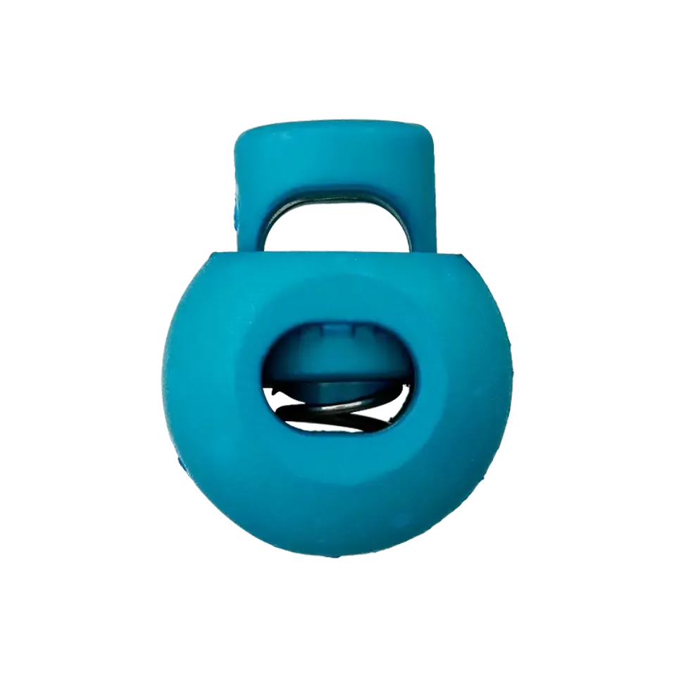 Koordstopper plastic rond 20 mm - turquoise blauw