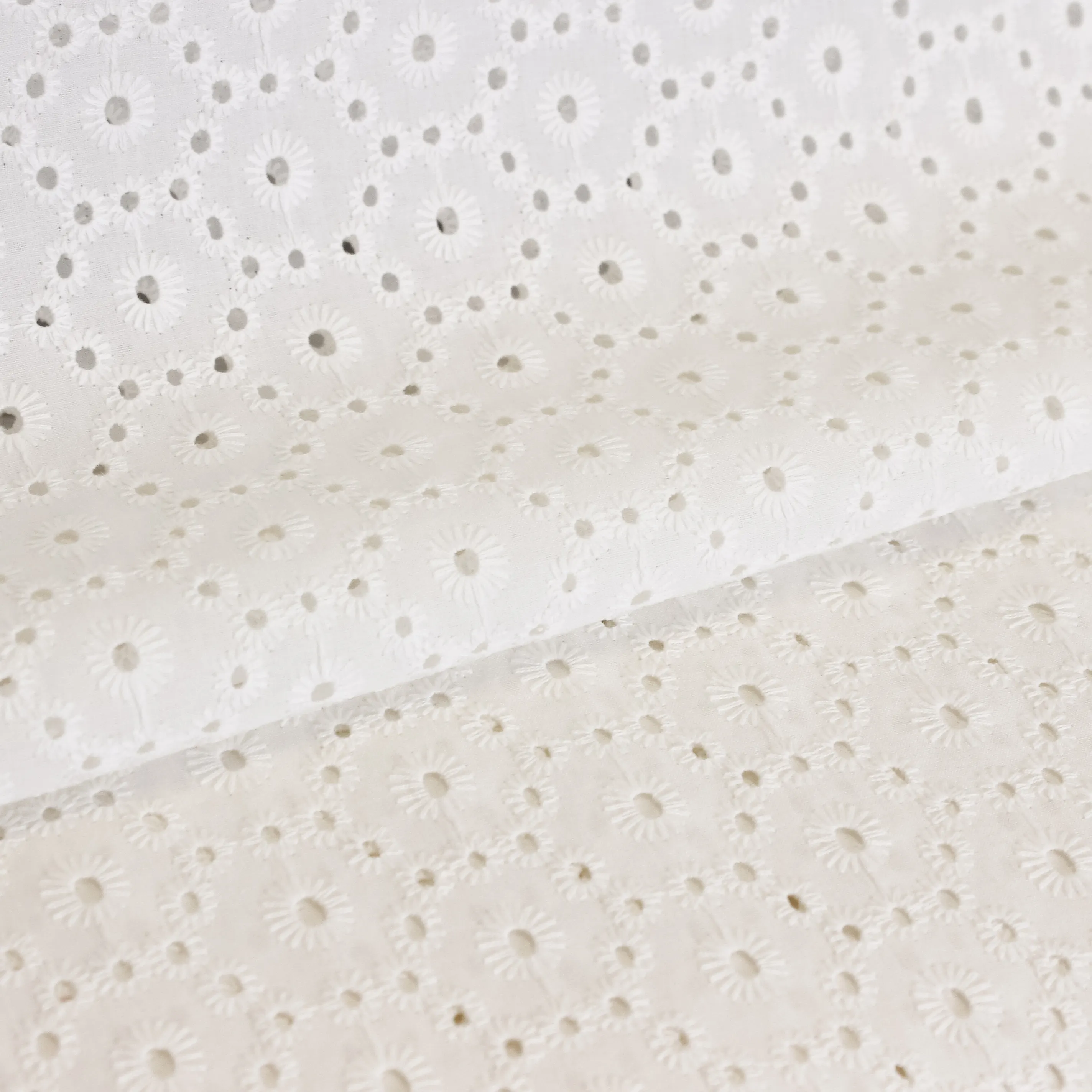 Witte broderie met bloemen - La Maison Victor