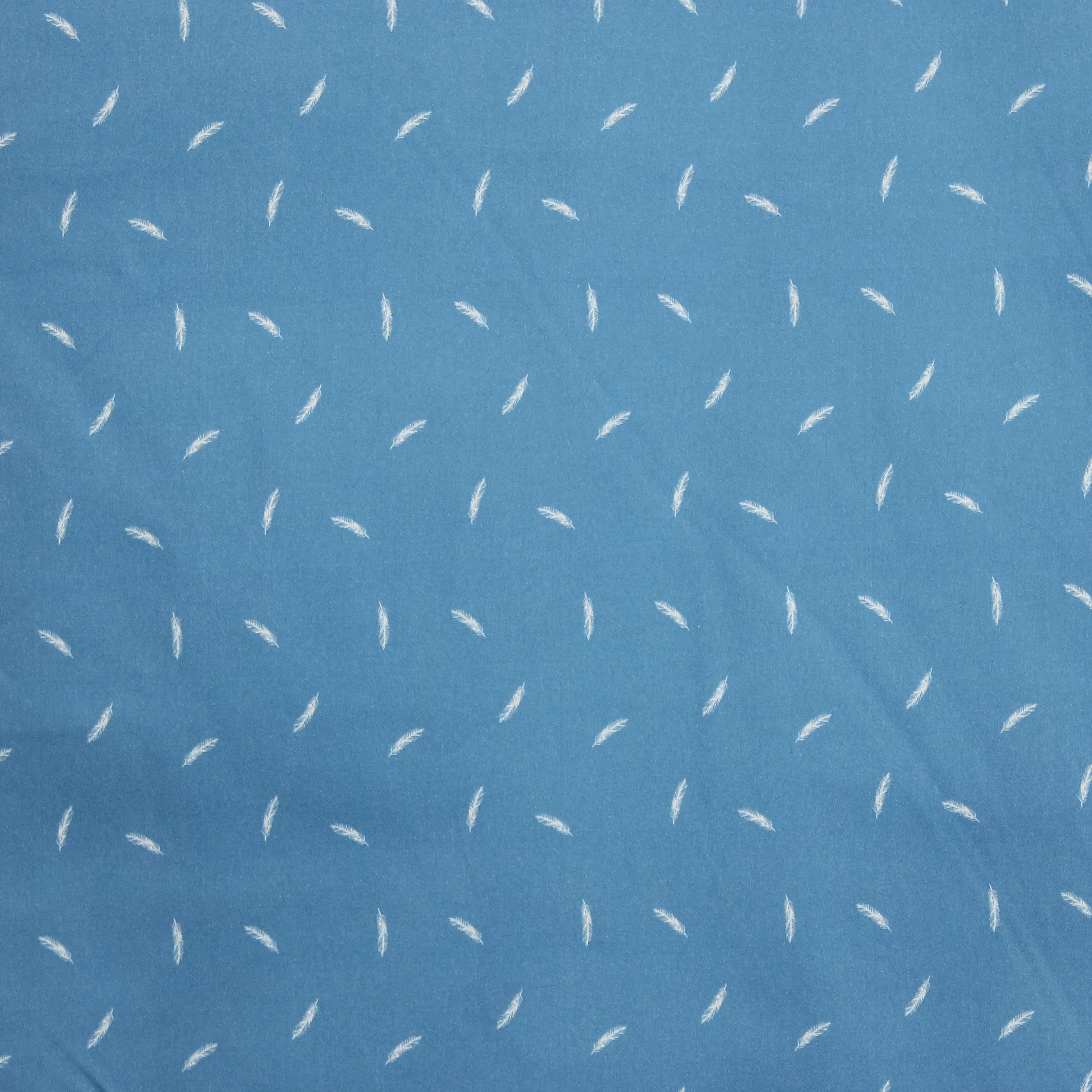 Blauwe katoen stretch met veren - La Maison Victor